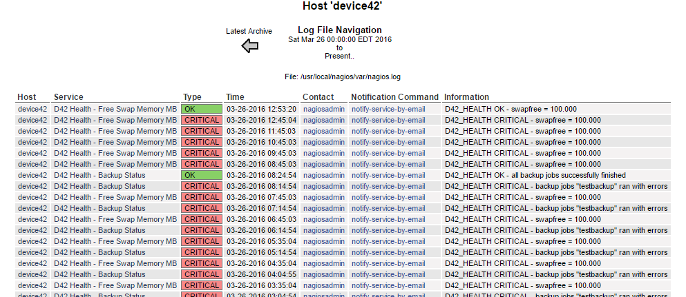 Device42 Health Log