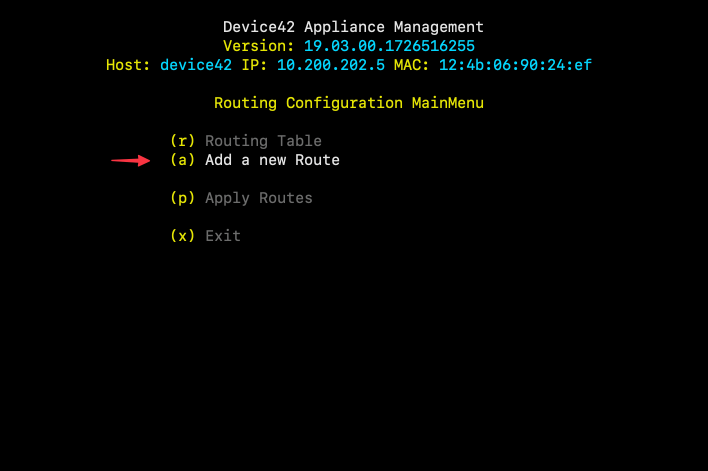 Add route option