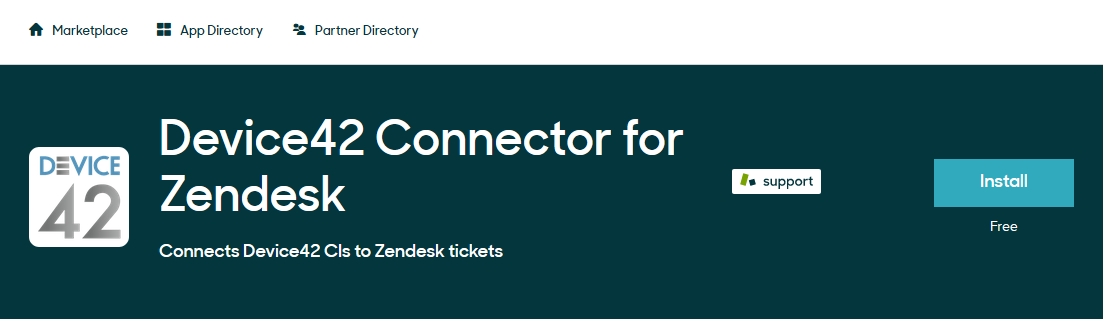 ZenDesk Marketplace D42 App