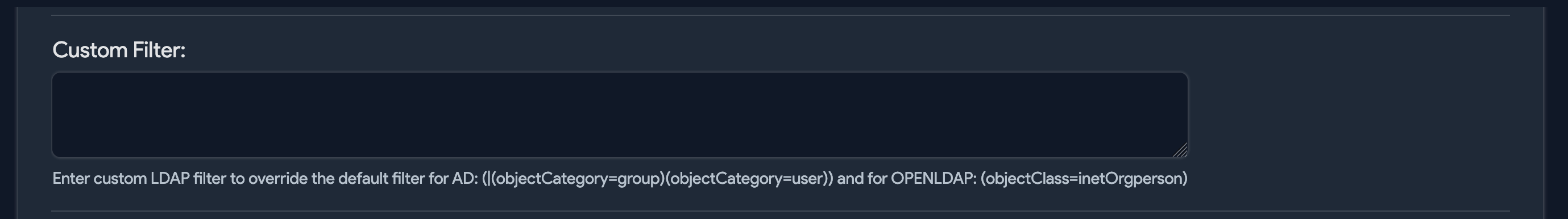 Custom Filter field