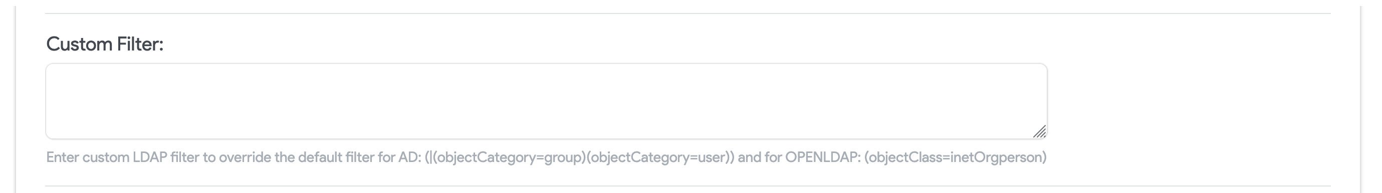 Custom Filter field