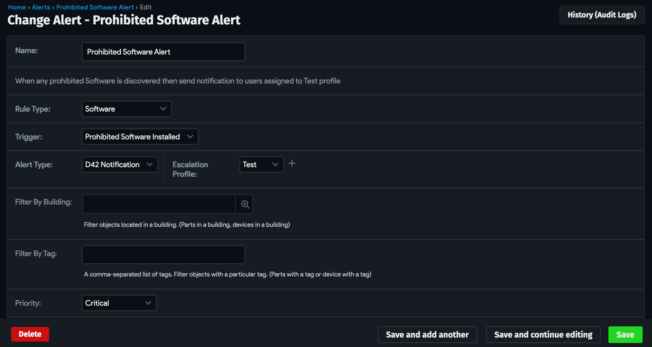 Add alert
