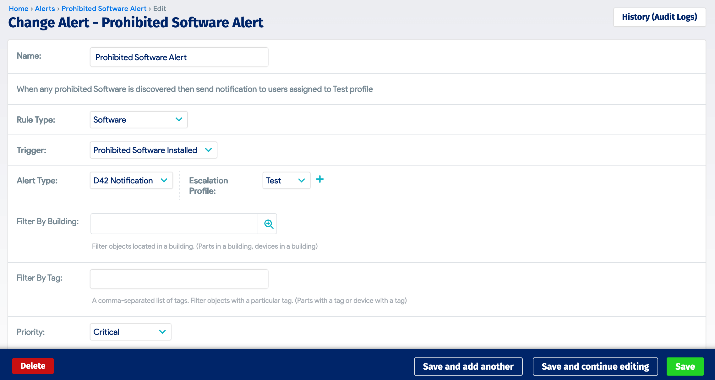 Add alert