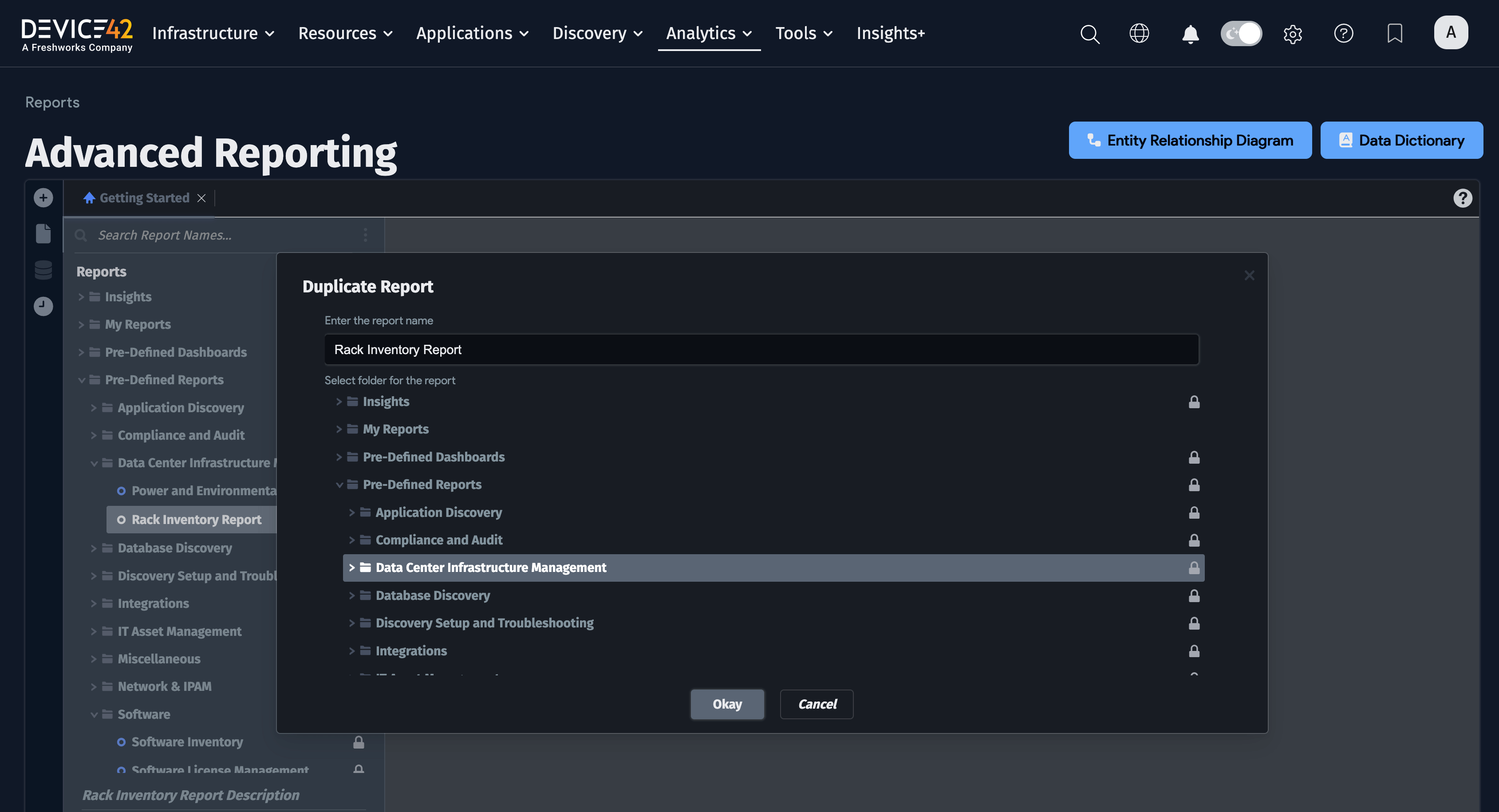 Customize existing report