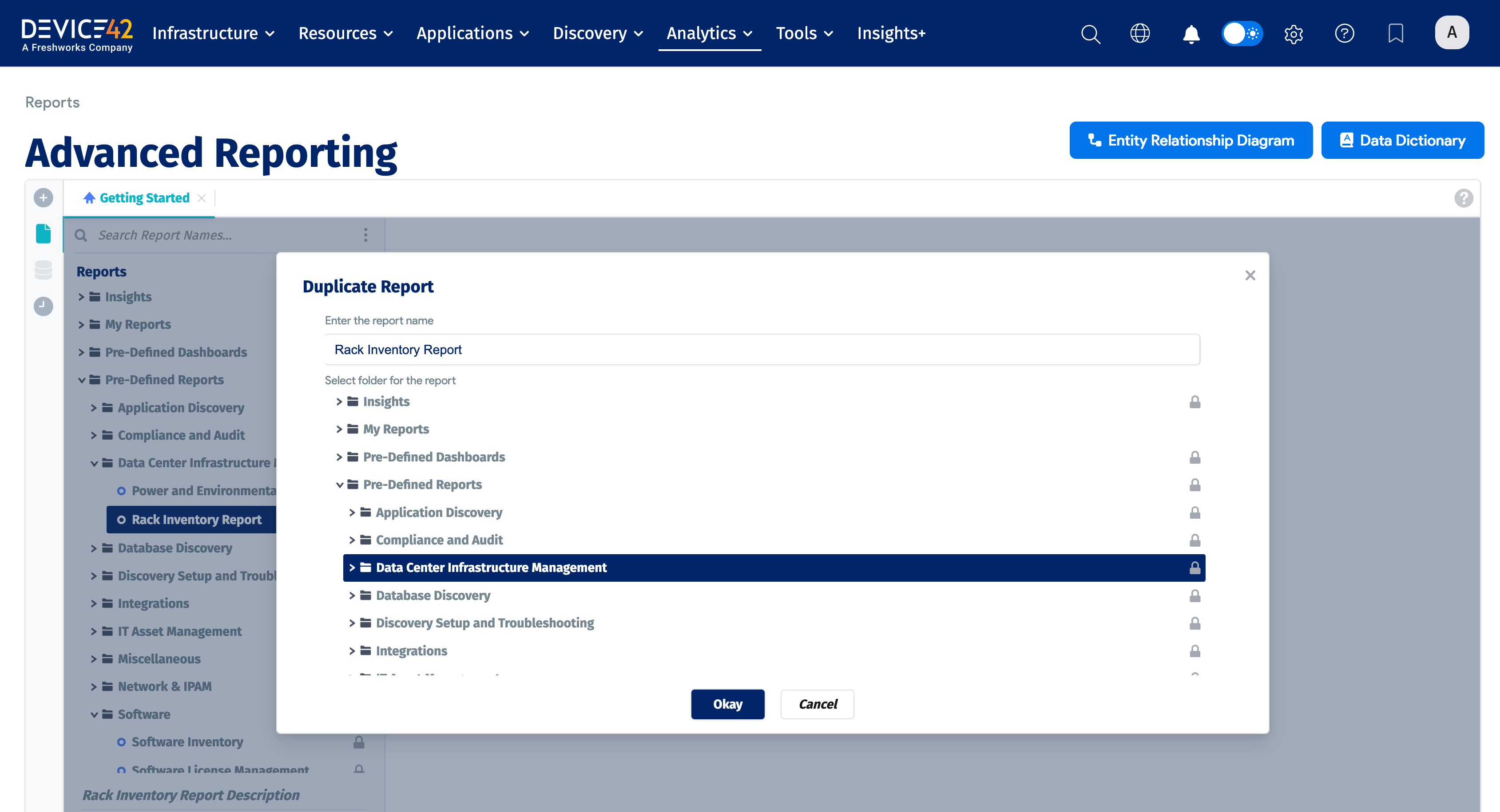 Customize existing report