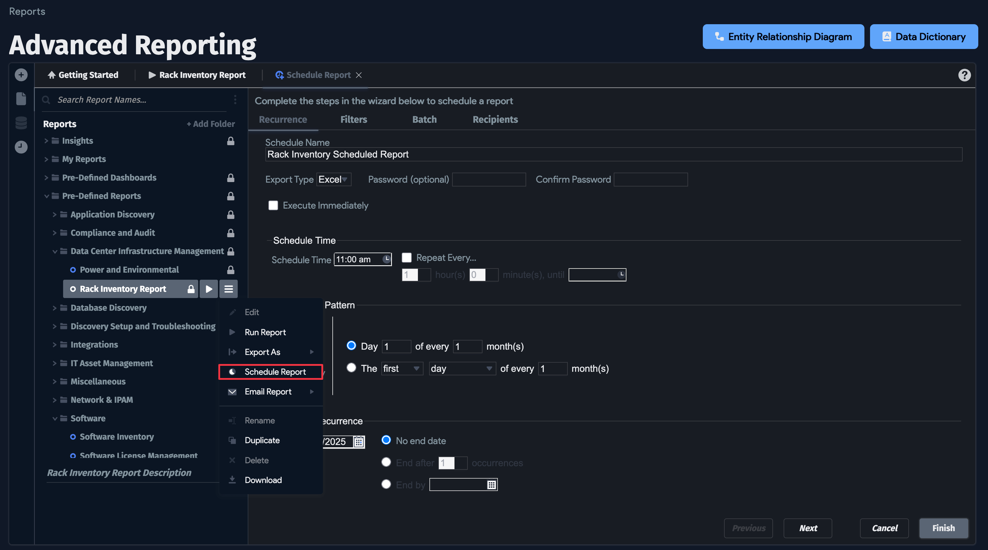 Create a scheduled report