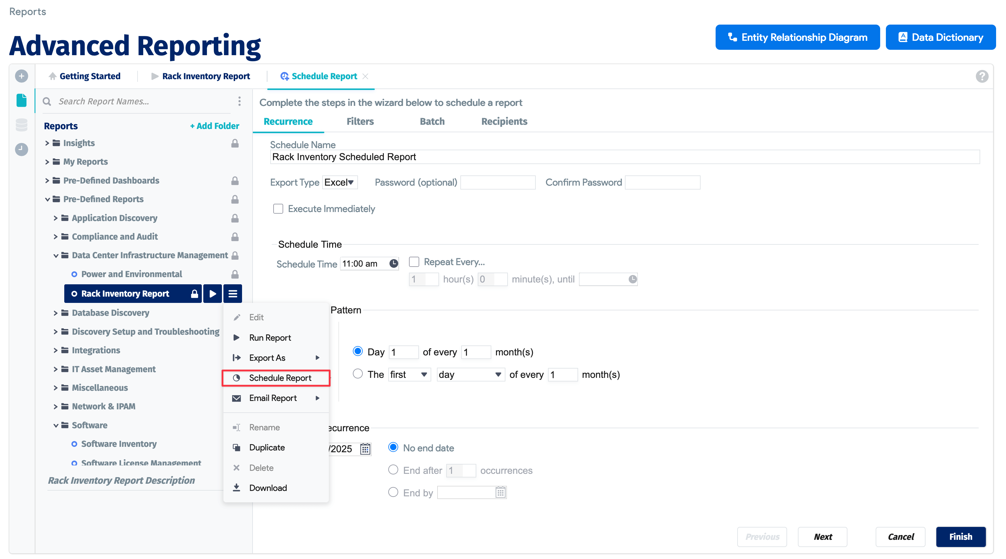 Create a scheduled report