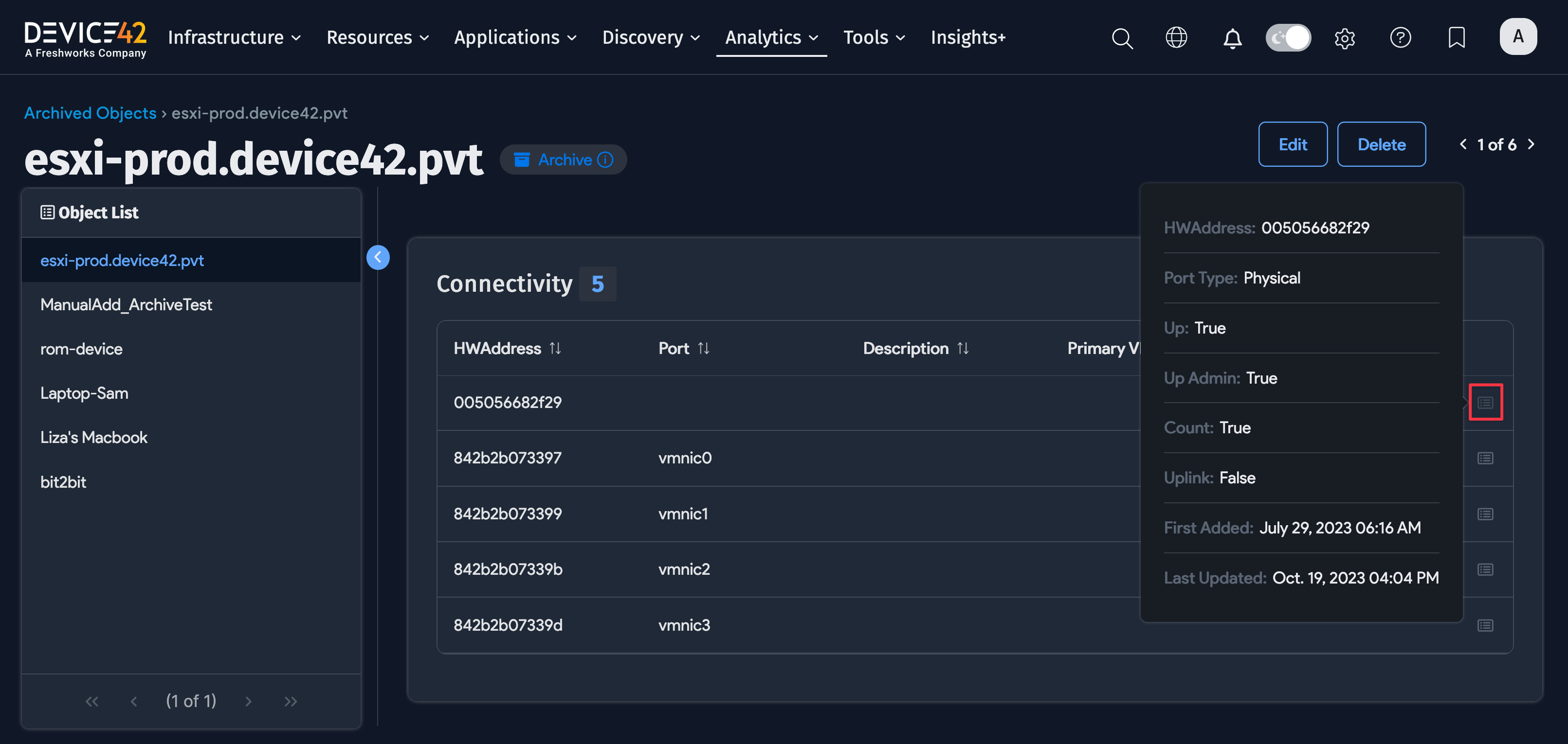 Hover details popup