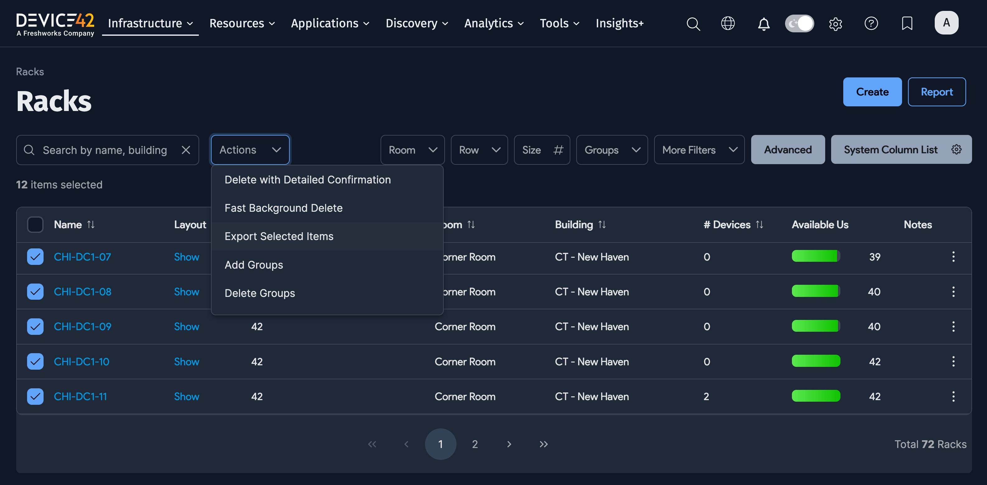 Export Selected Items action