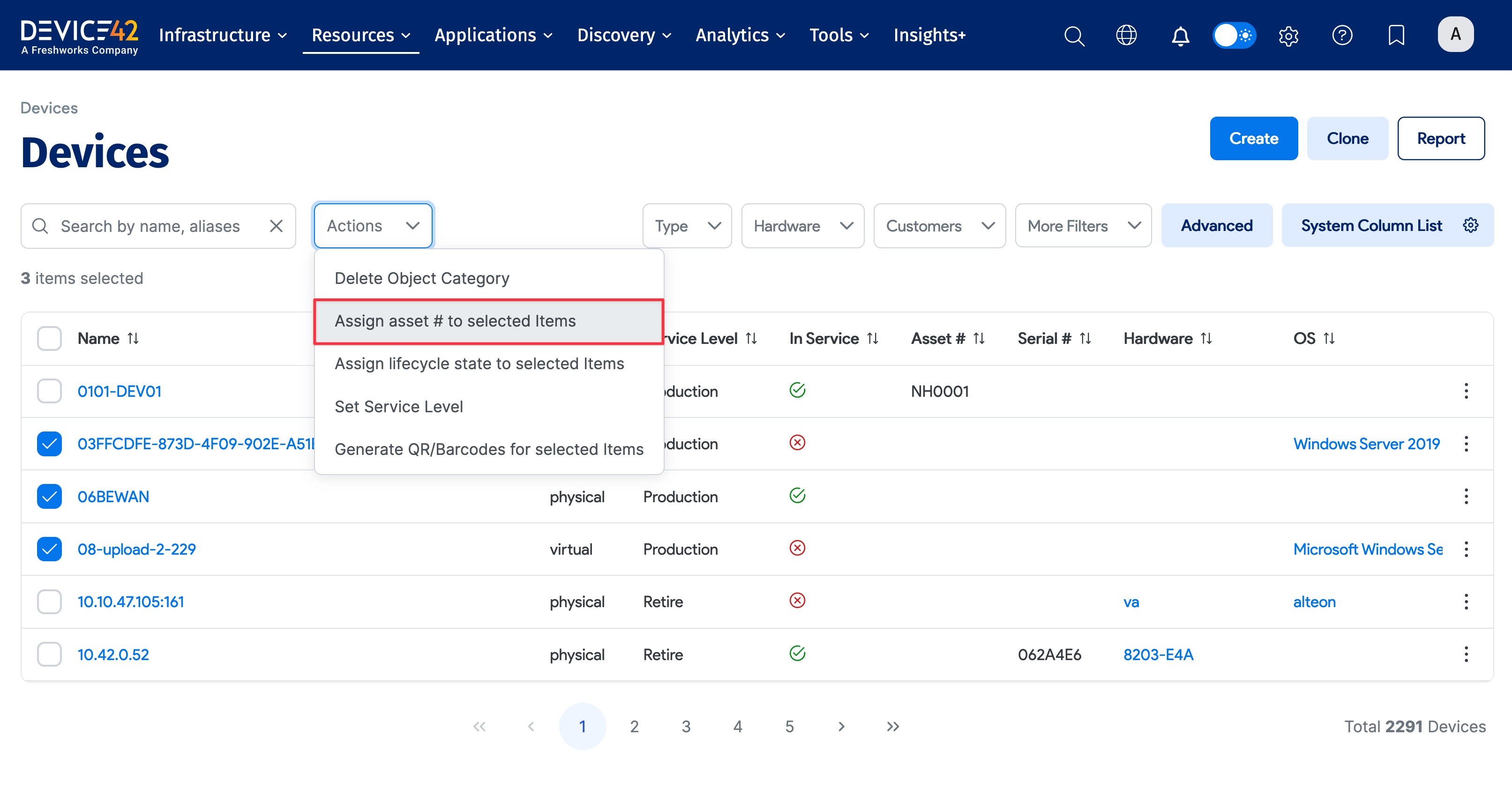 Bulk asset assignment