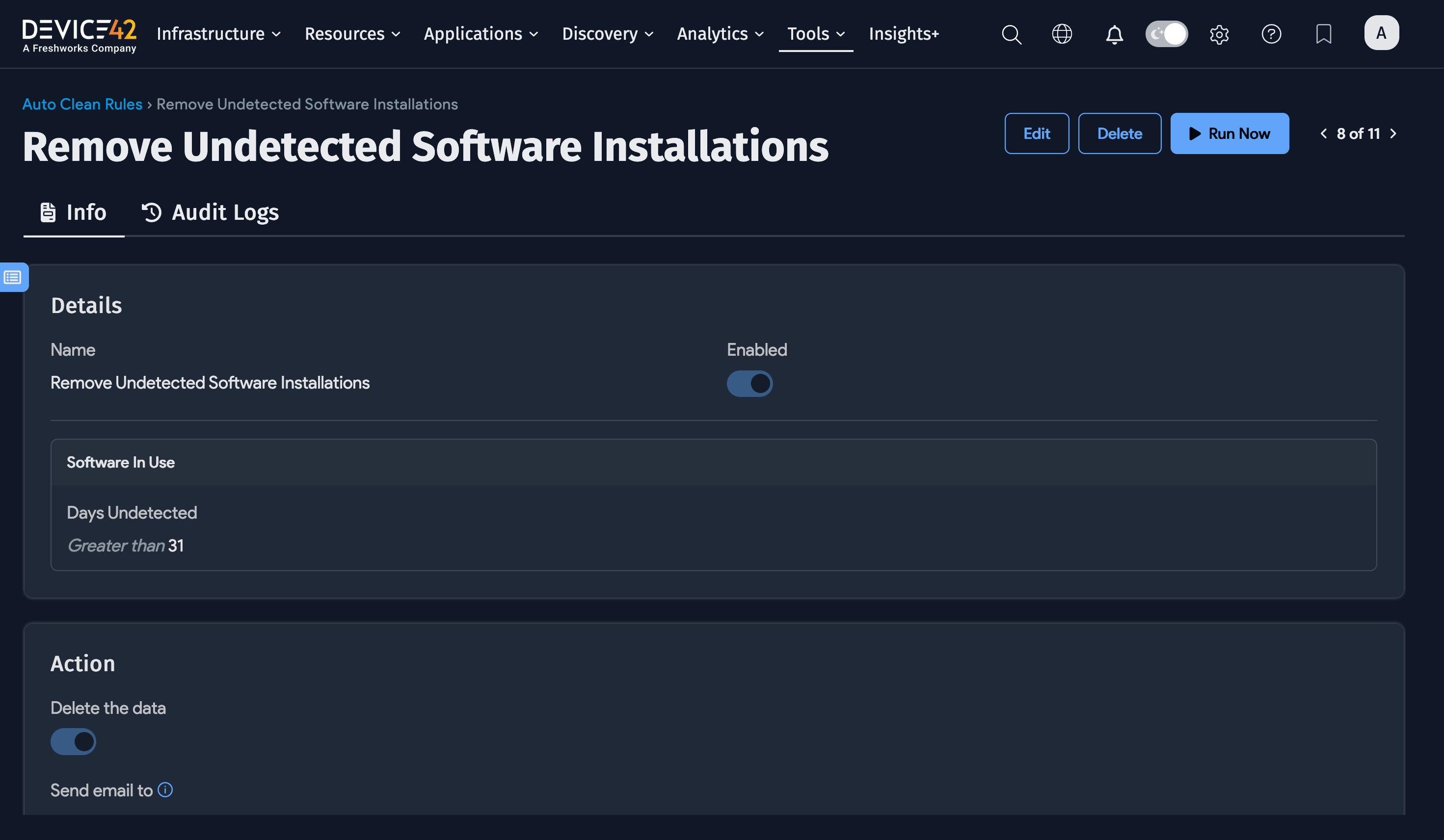 Remove Undetected Software Installations Auto Clean rule