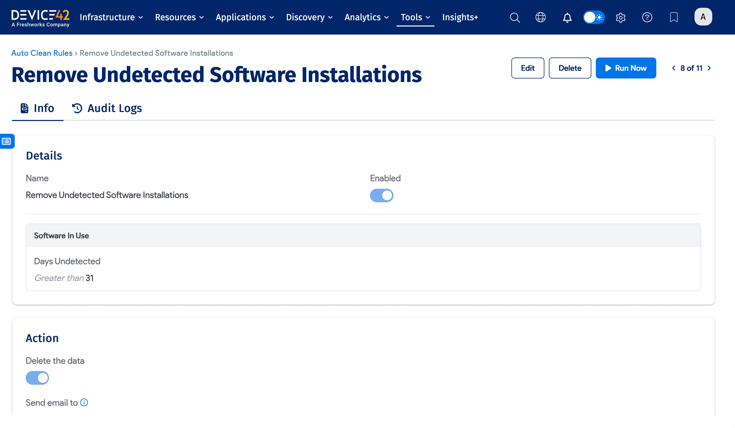 Remove Undetected Software Installations Auto Clean rule