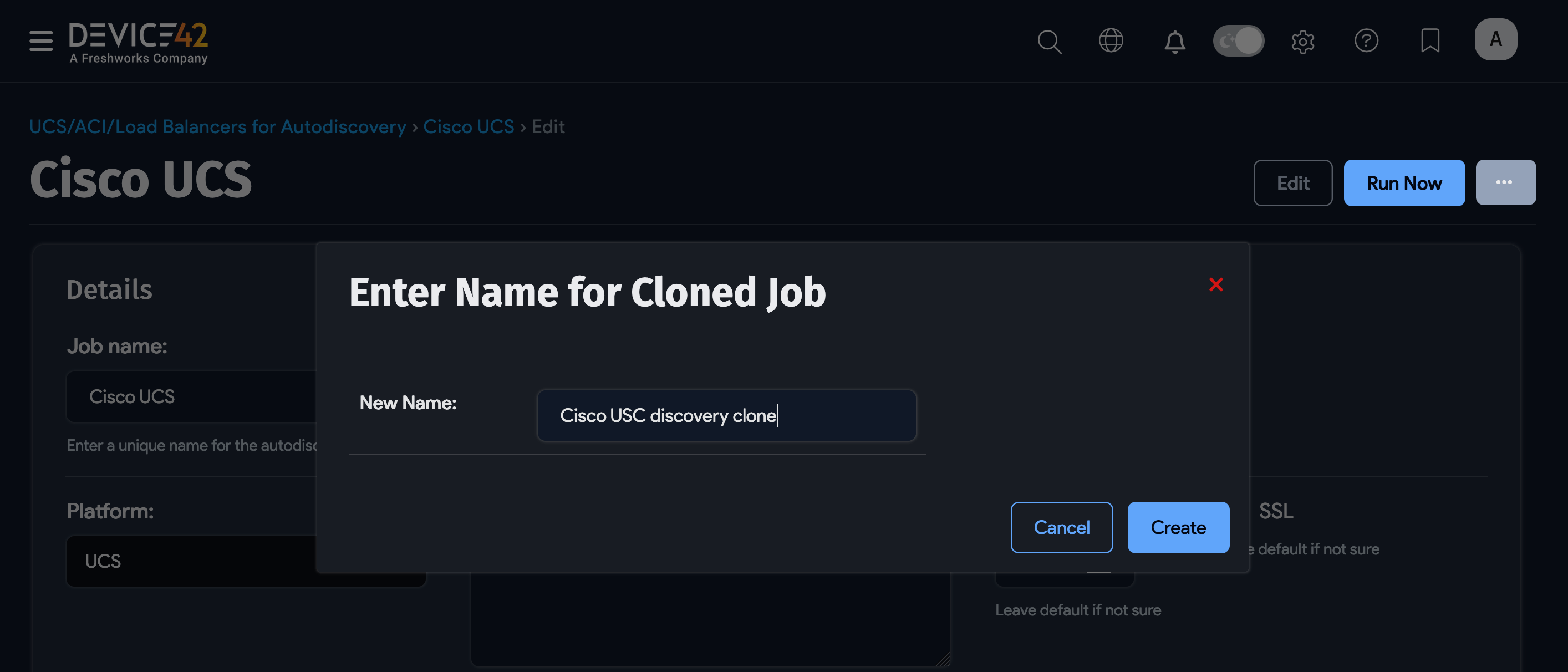 Name new cloned job