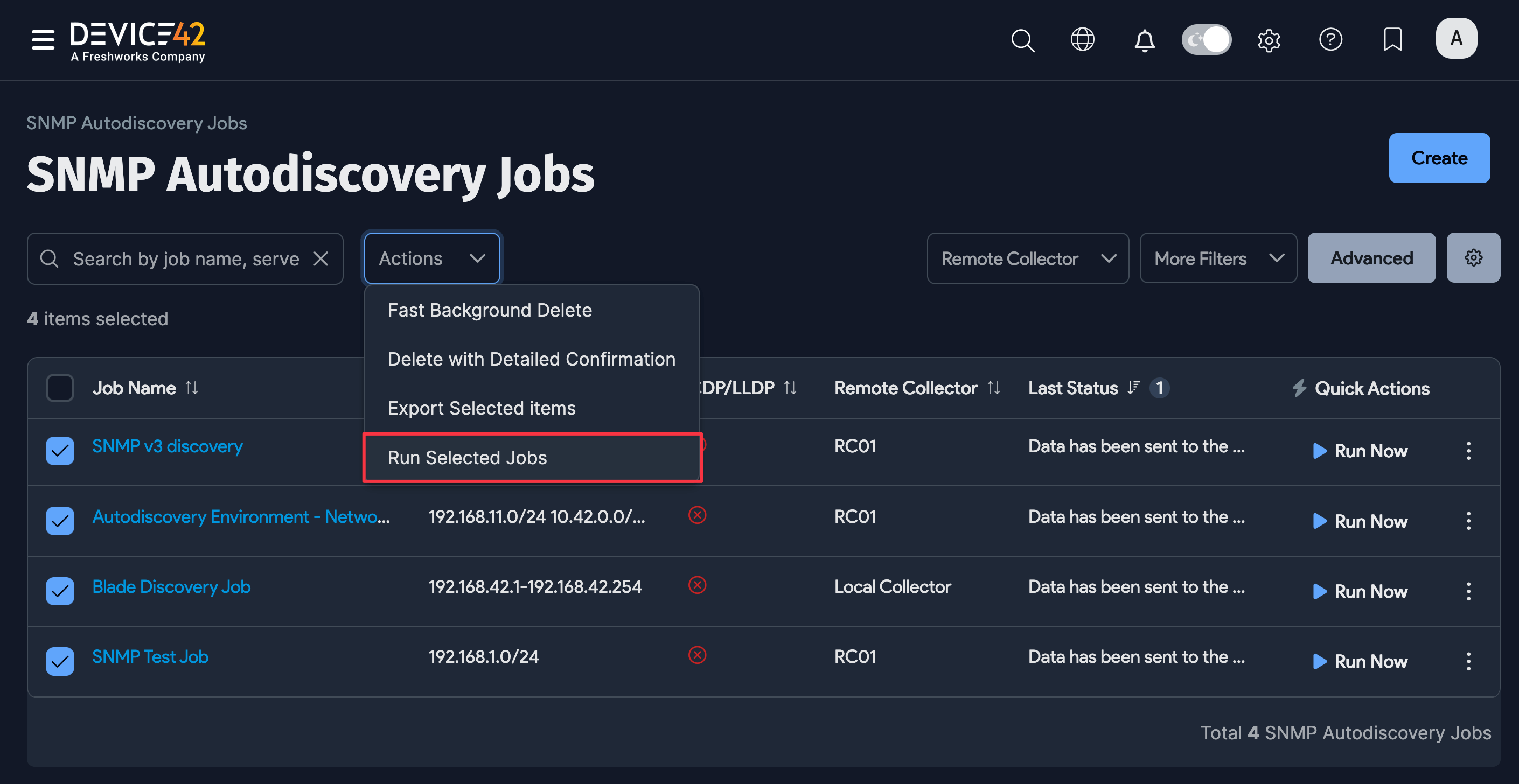 Run Selected Jobs