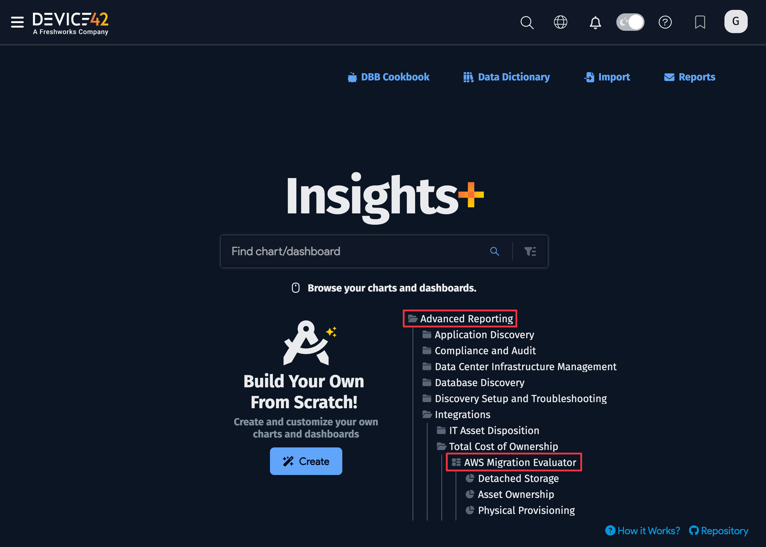 Insights menu