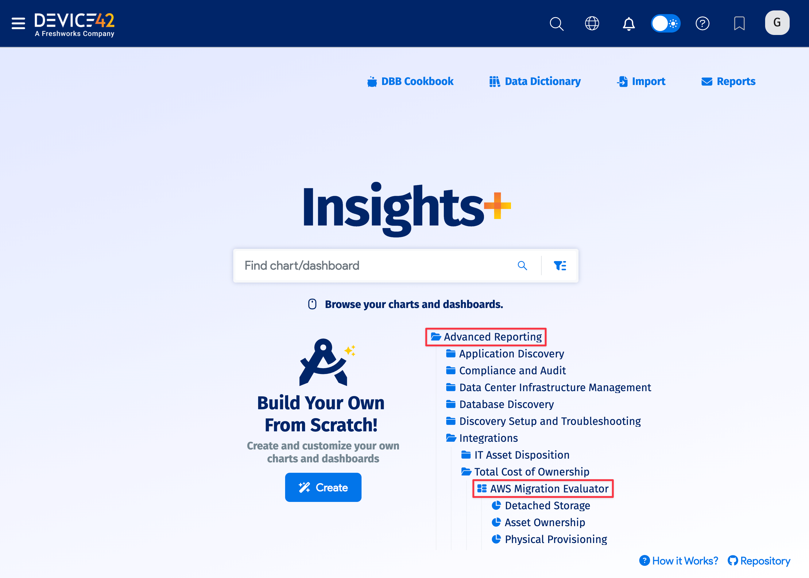 Insights menu