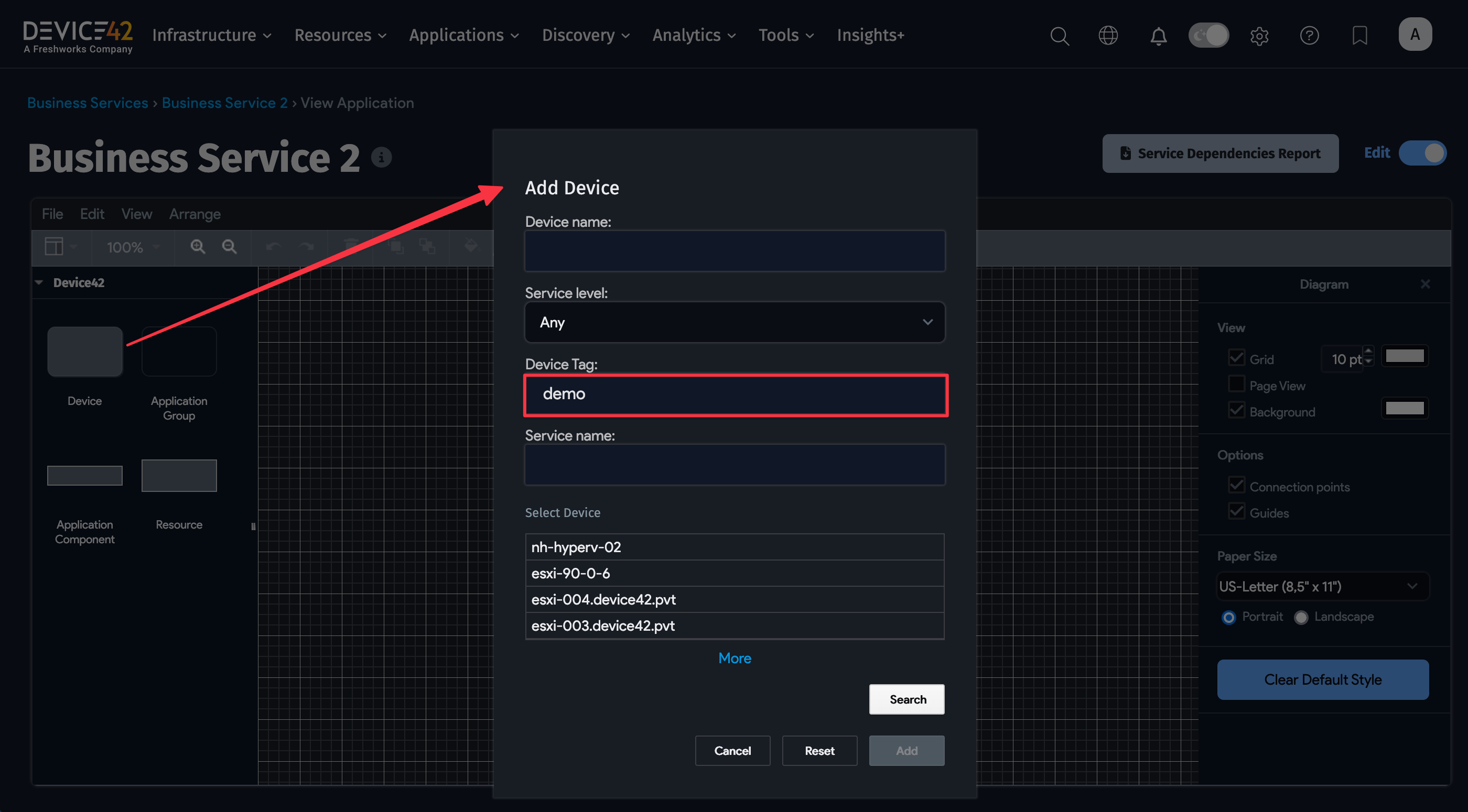 Searching Devices using tags