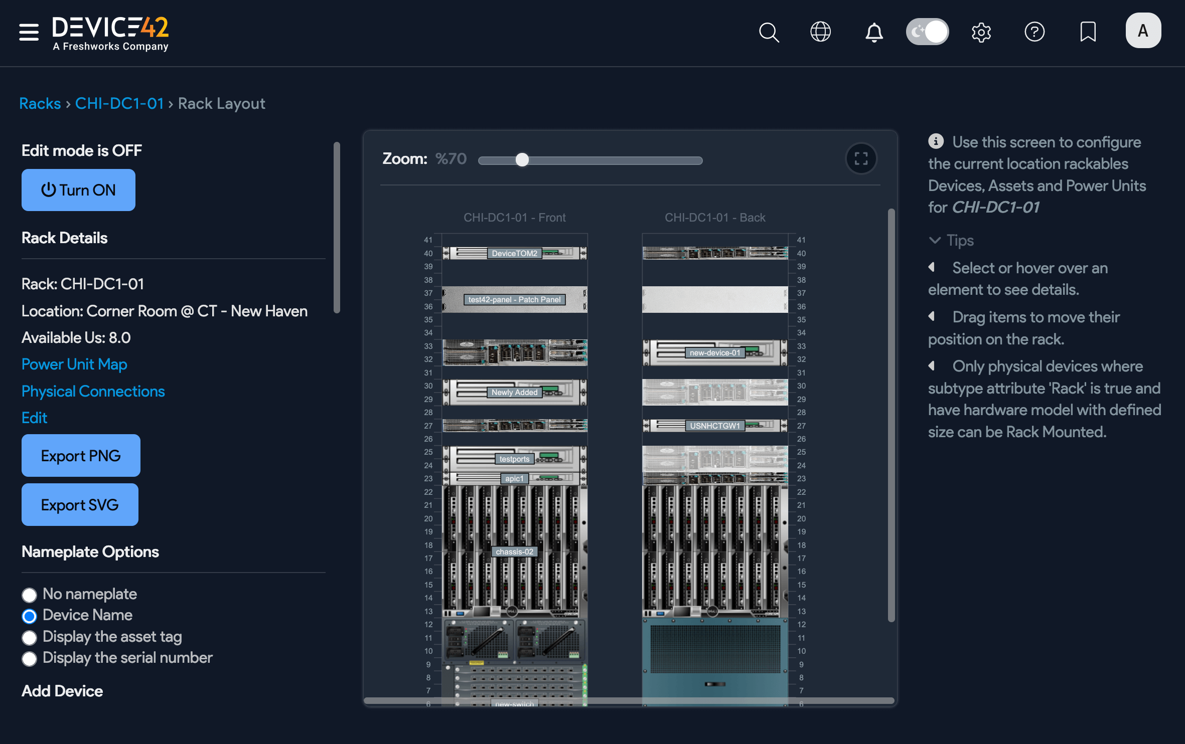 Rack layout