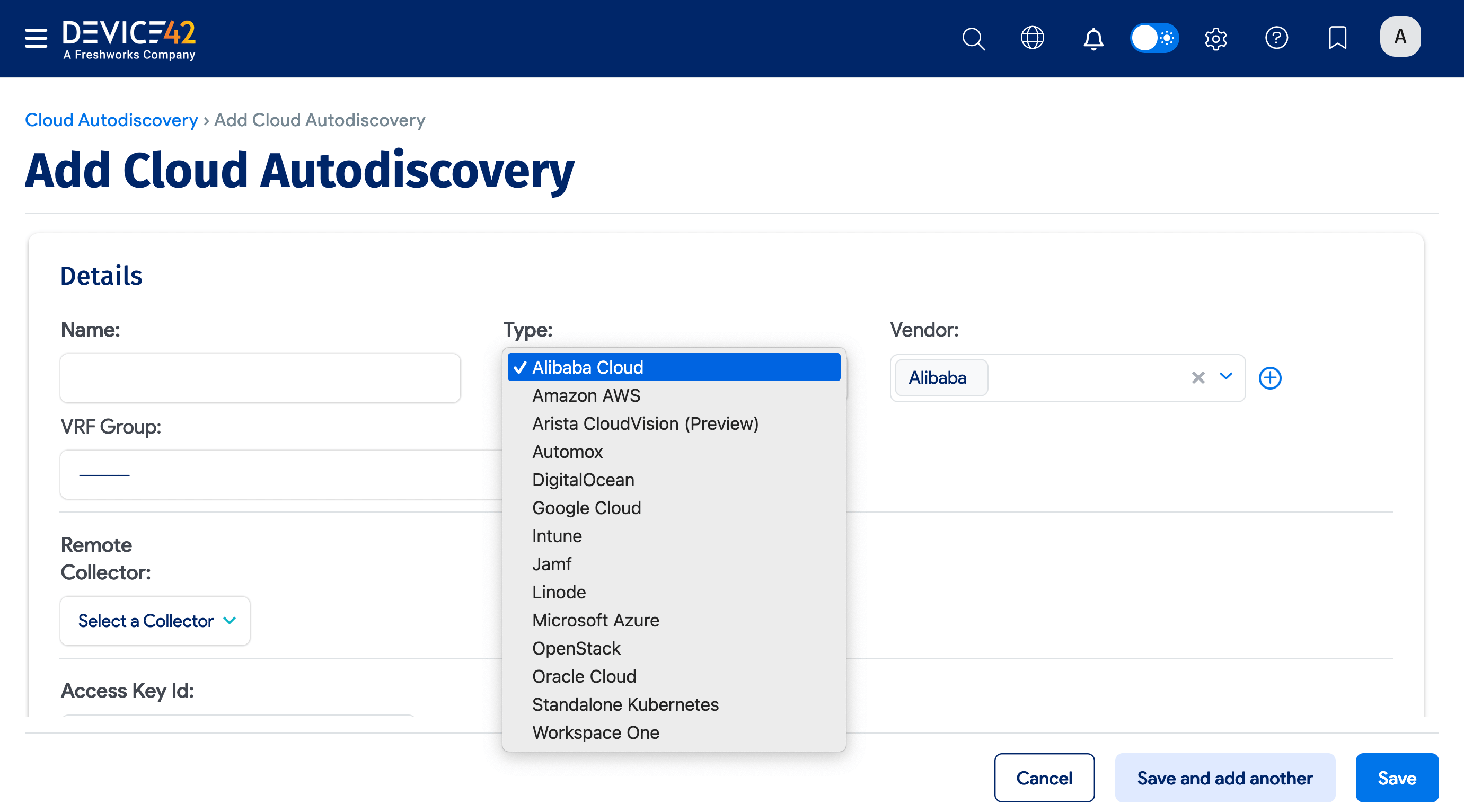 Choose Cloud Type