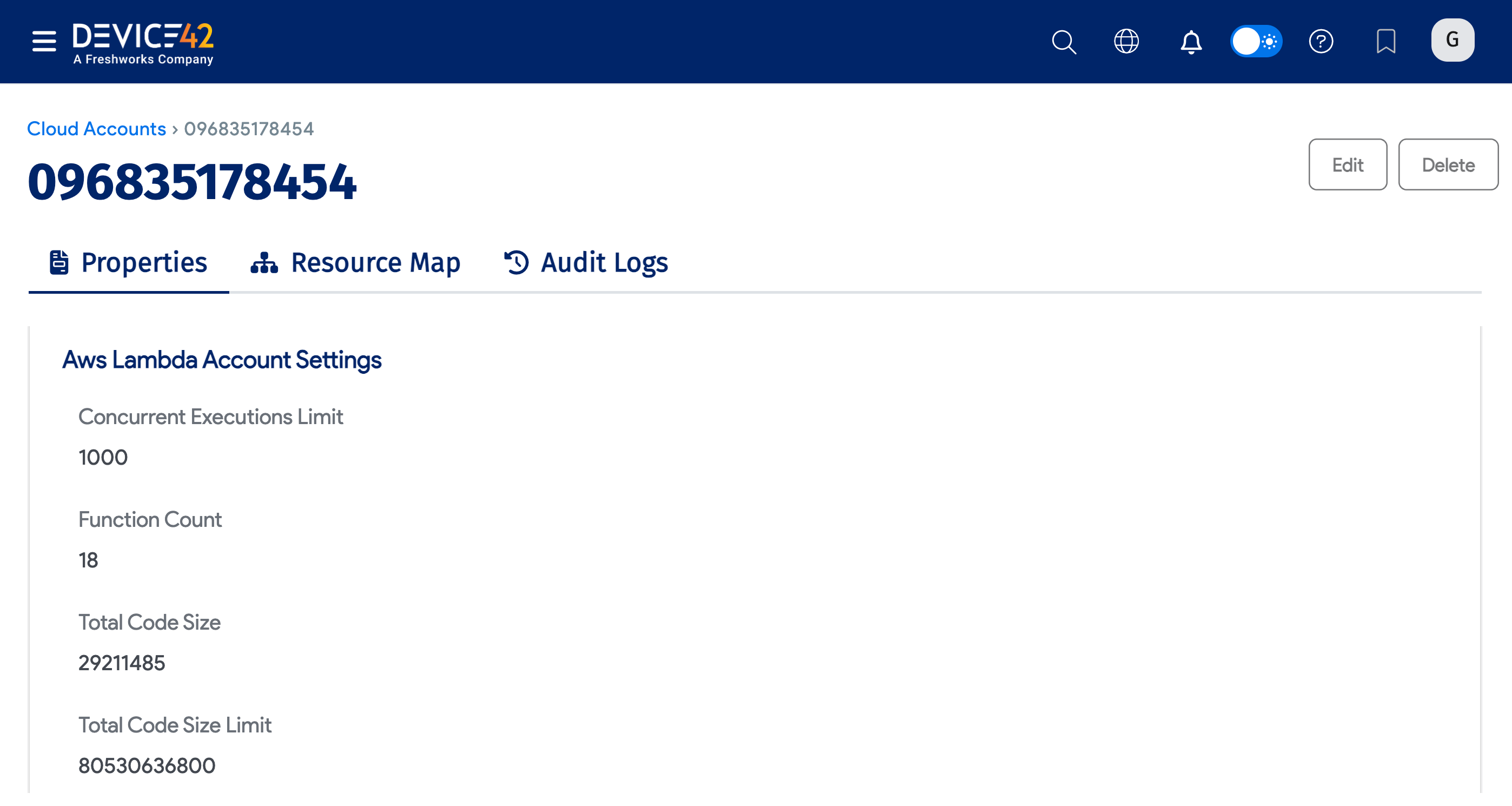 AWS Lambda settings