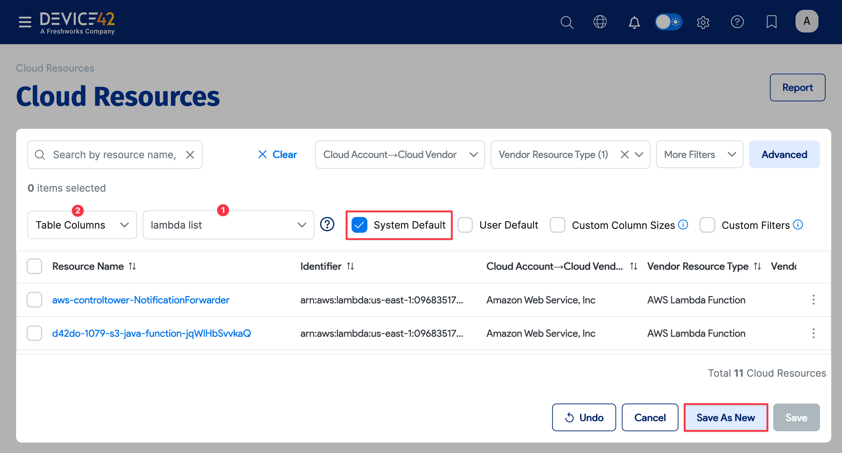 Save list page view