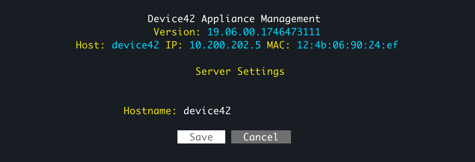Change appliance name