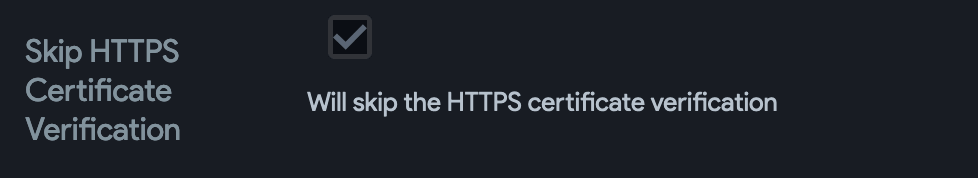 Skip HTTPS verification option