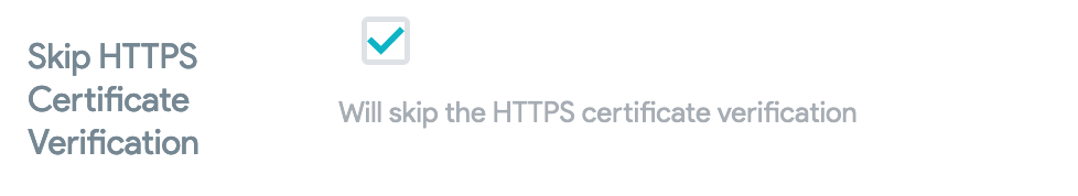 Skip HTTPS verification option