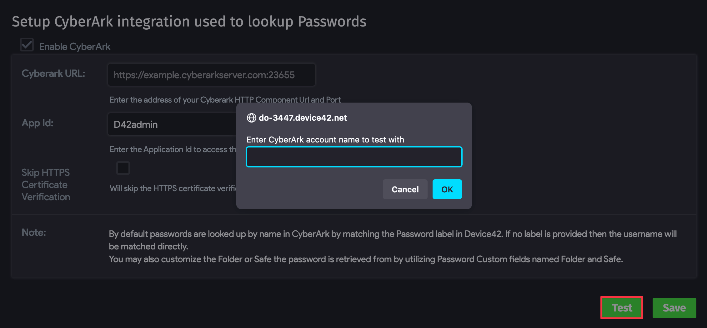 Test CyberArk