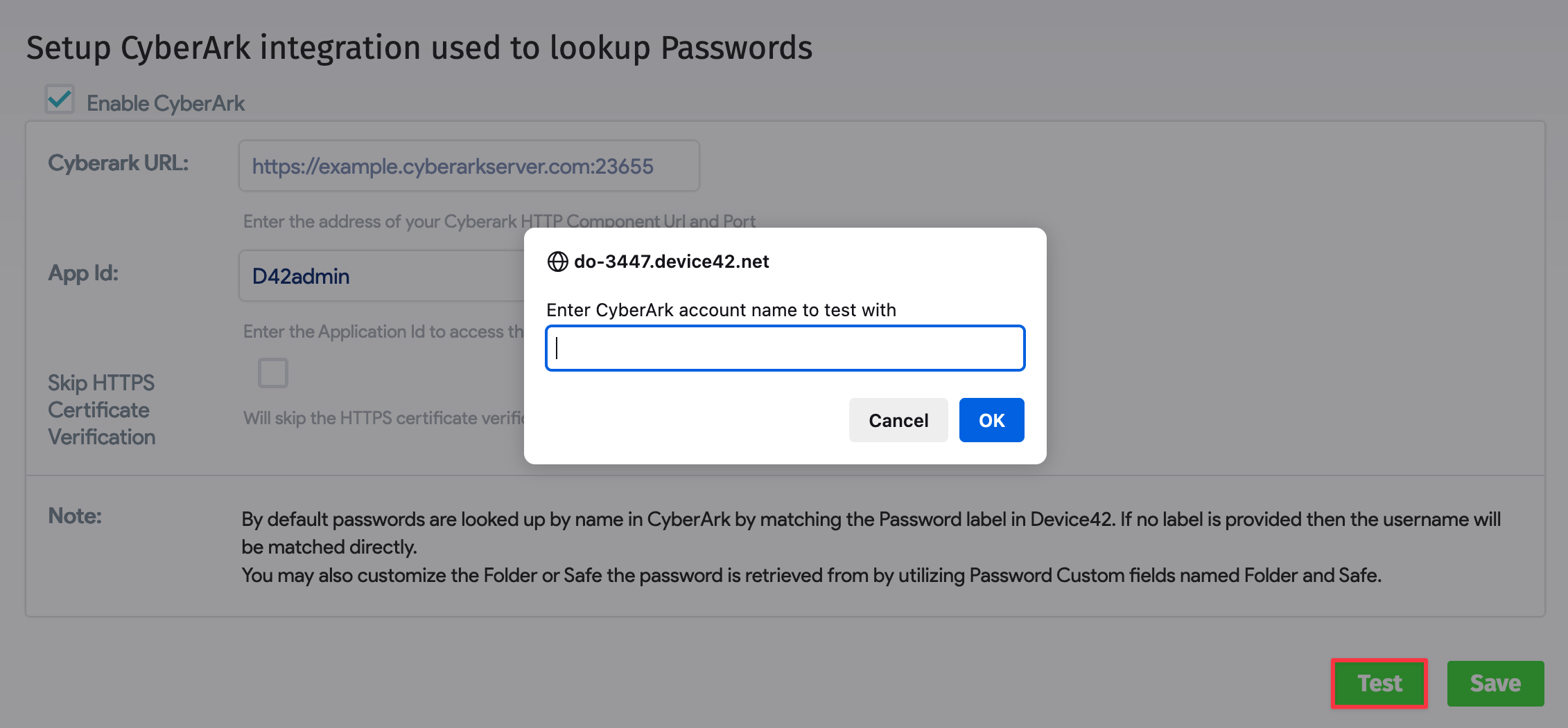 Test CyberArk