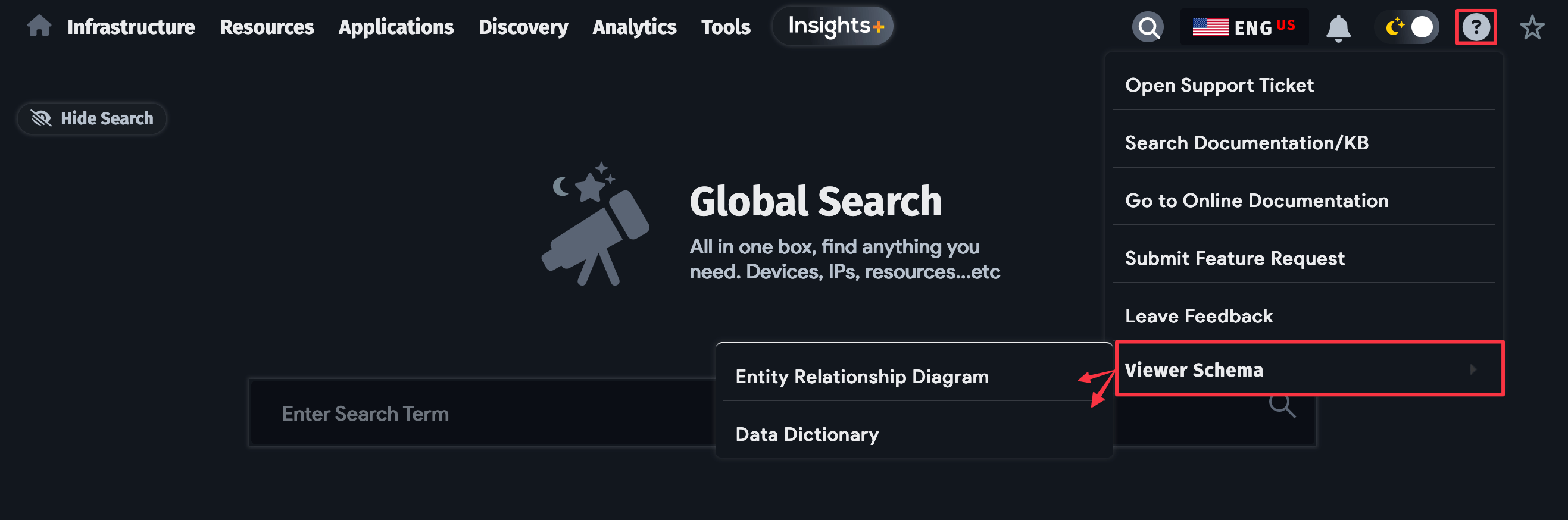 Viewer Schema menu location
