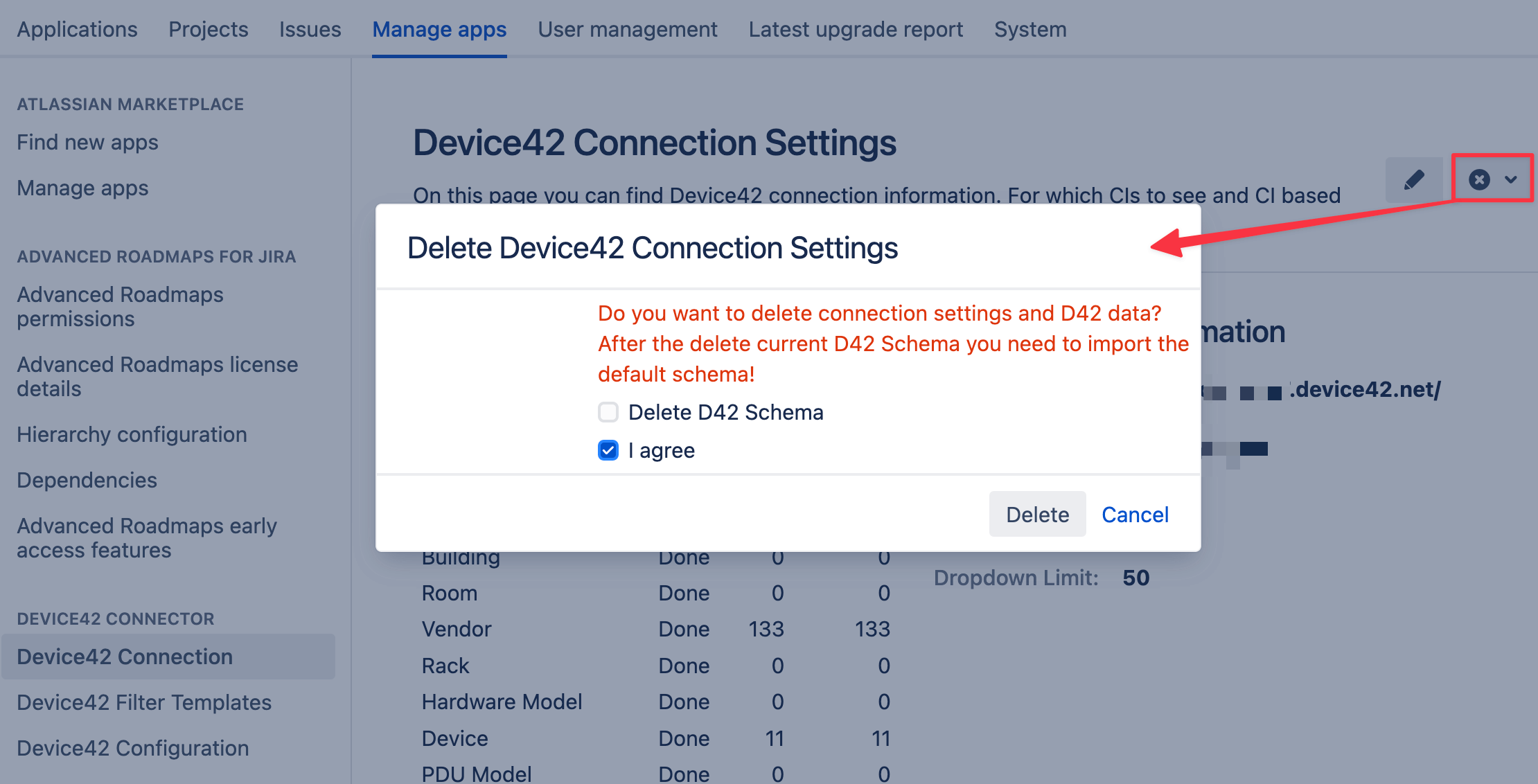 Delete data confirm