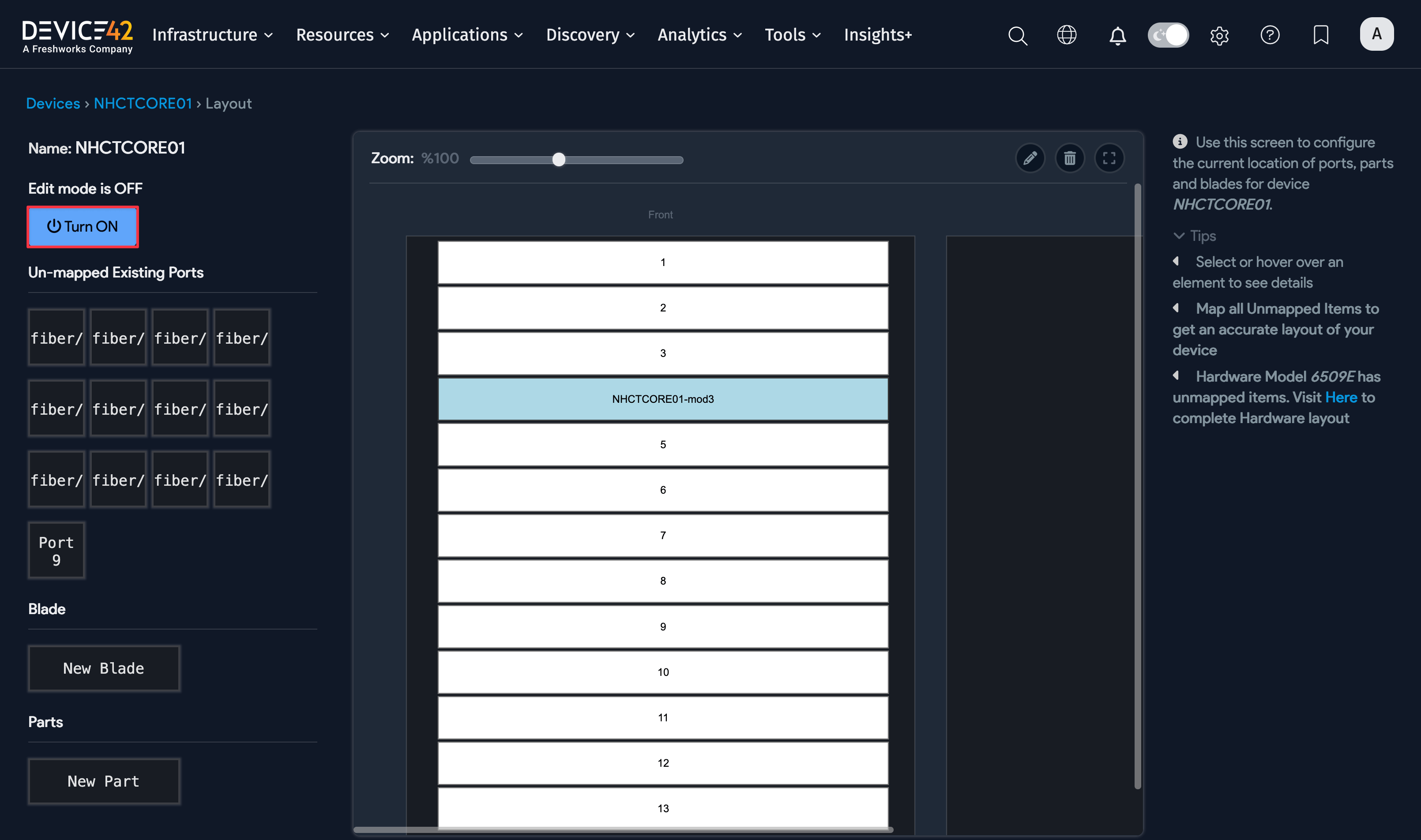 Edit Layout button