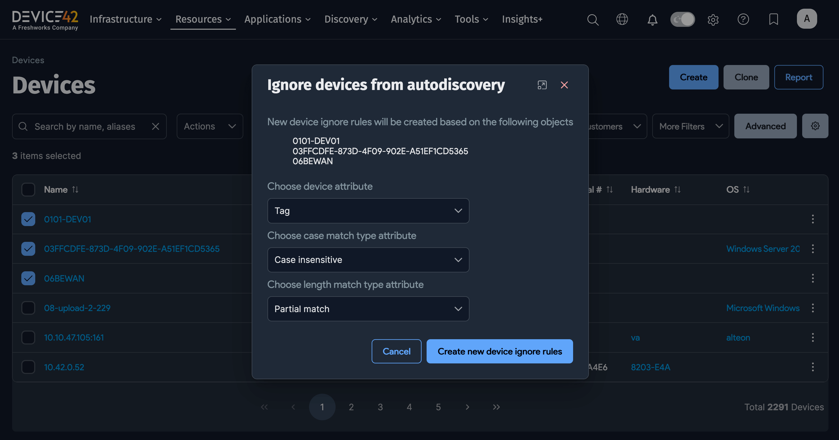 Configure rule