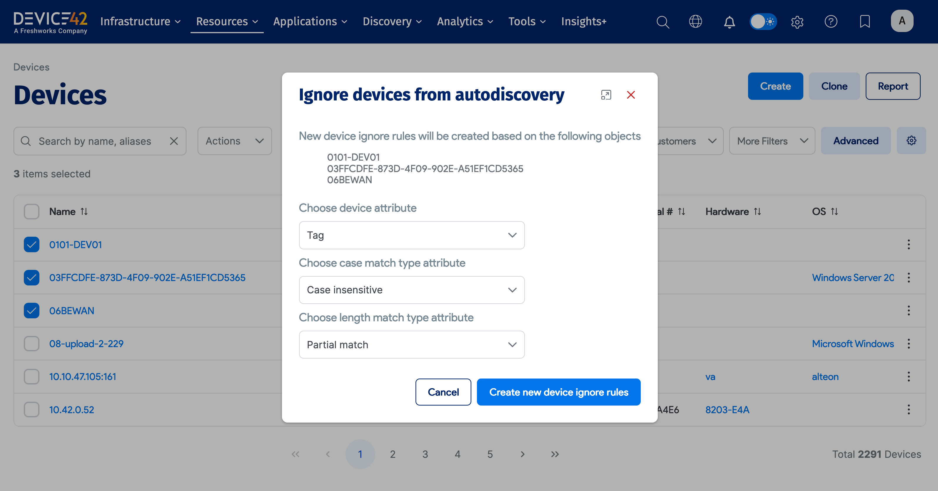 Configure rule