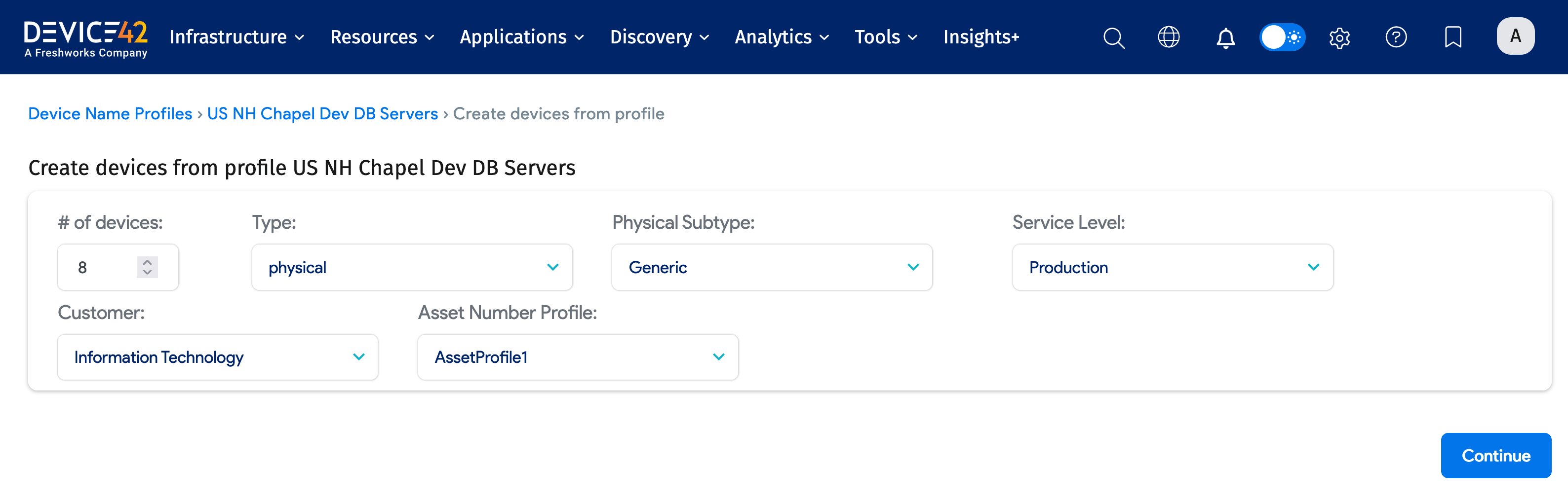 Create from profile