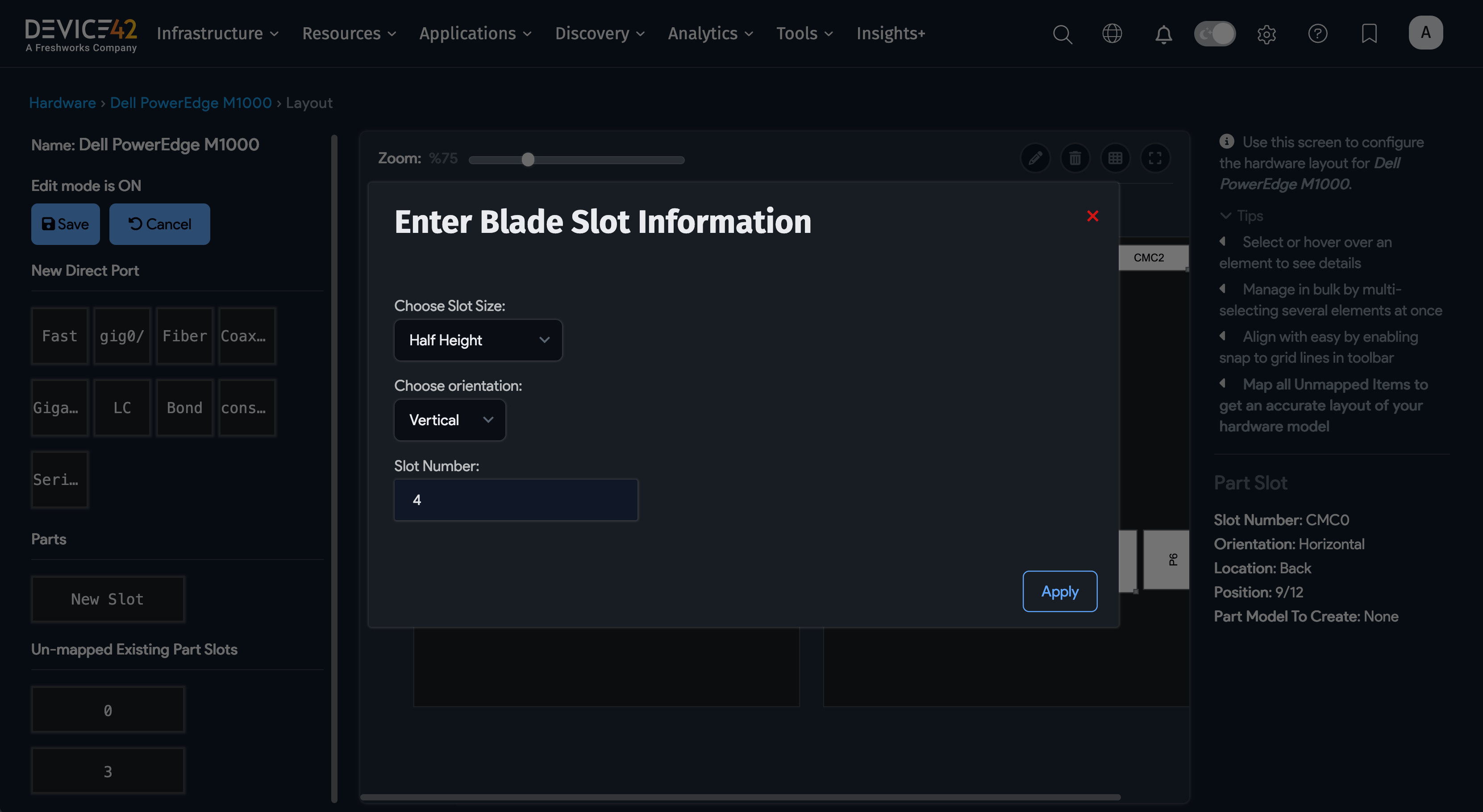 Edit blade slot