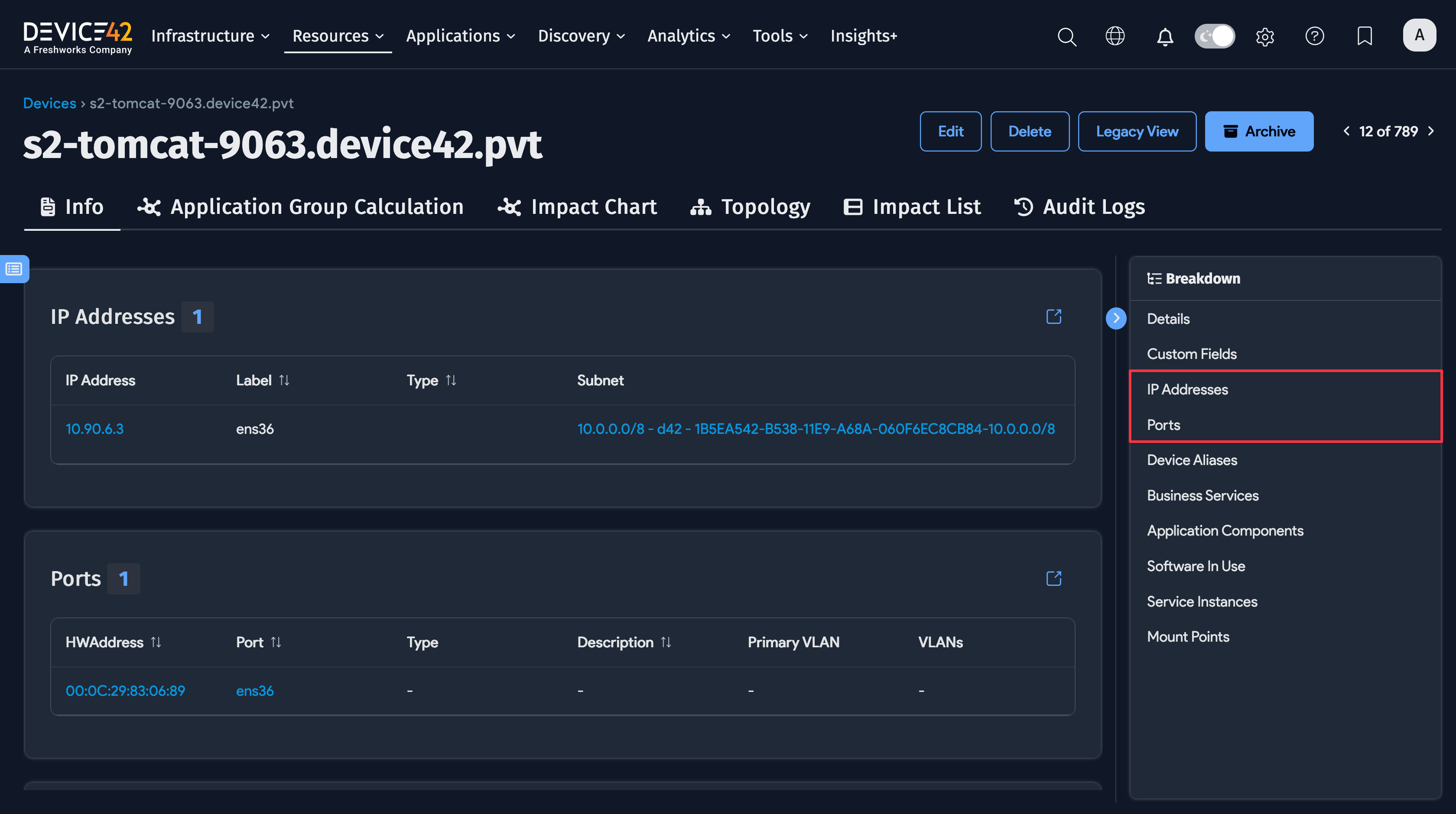Virtual device details
