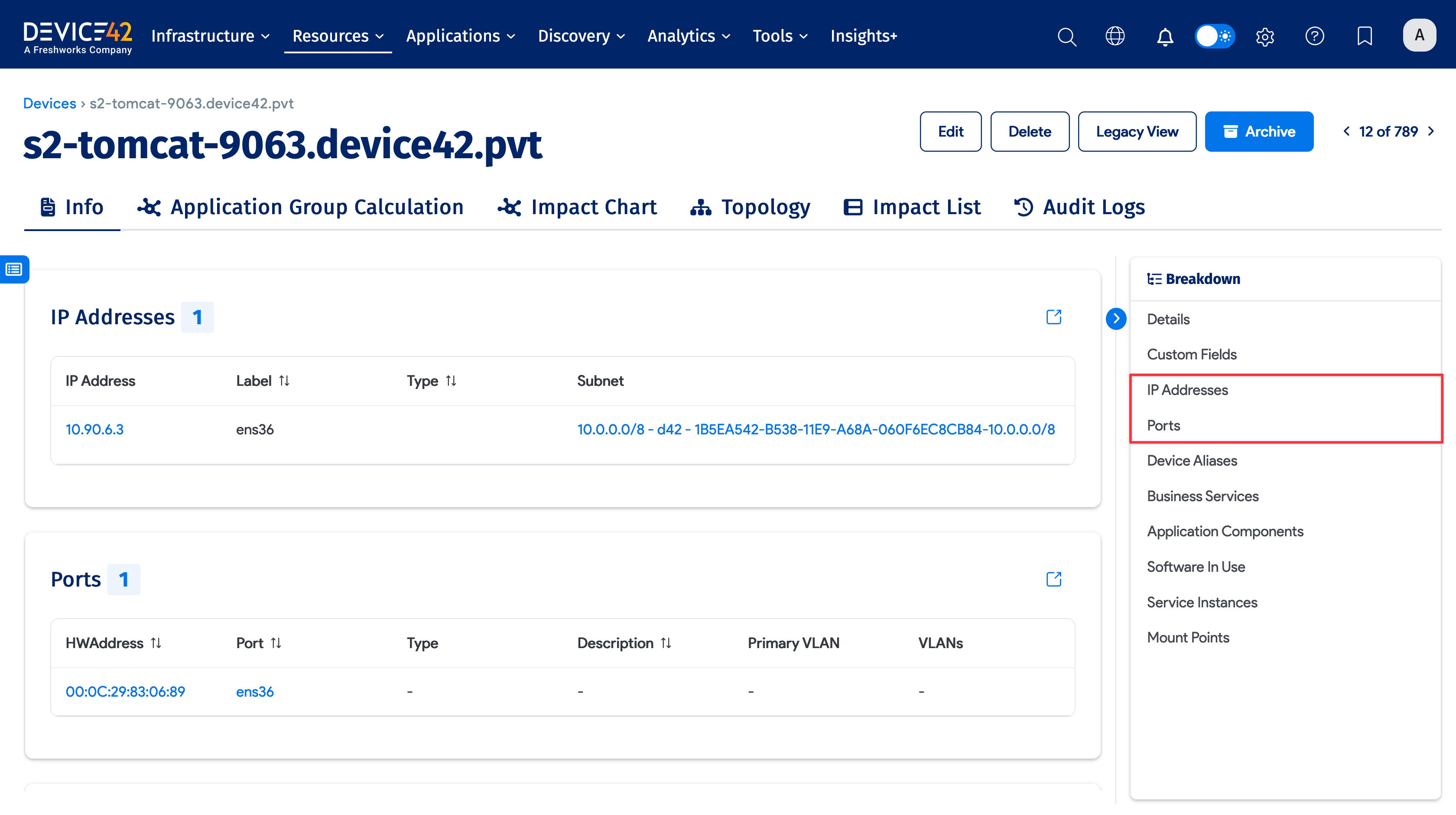 Virtual device details