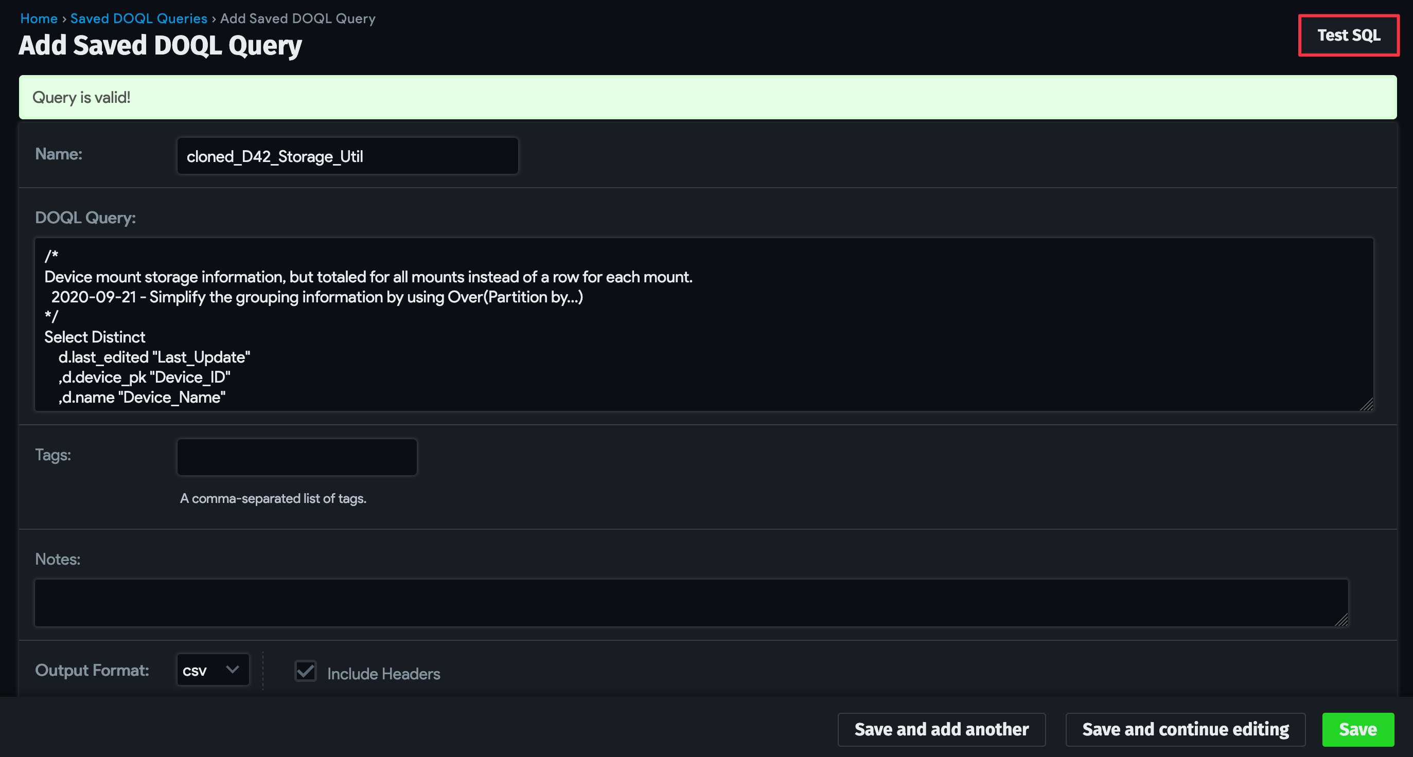 DOQL Query form