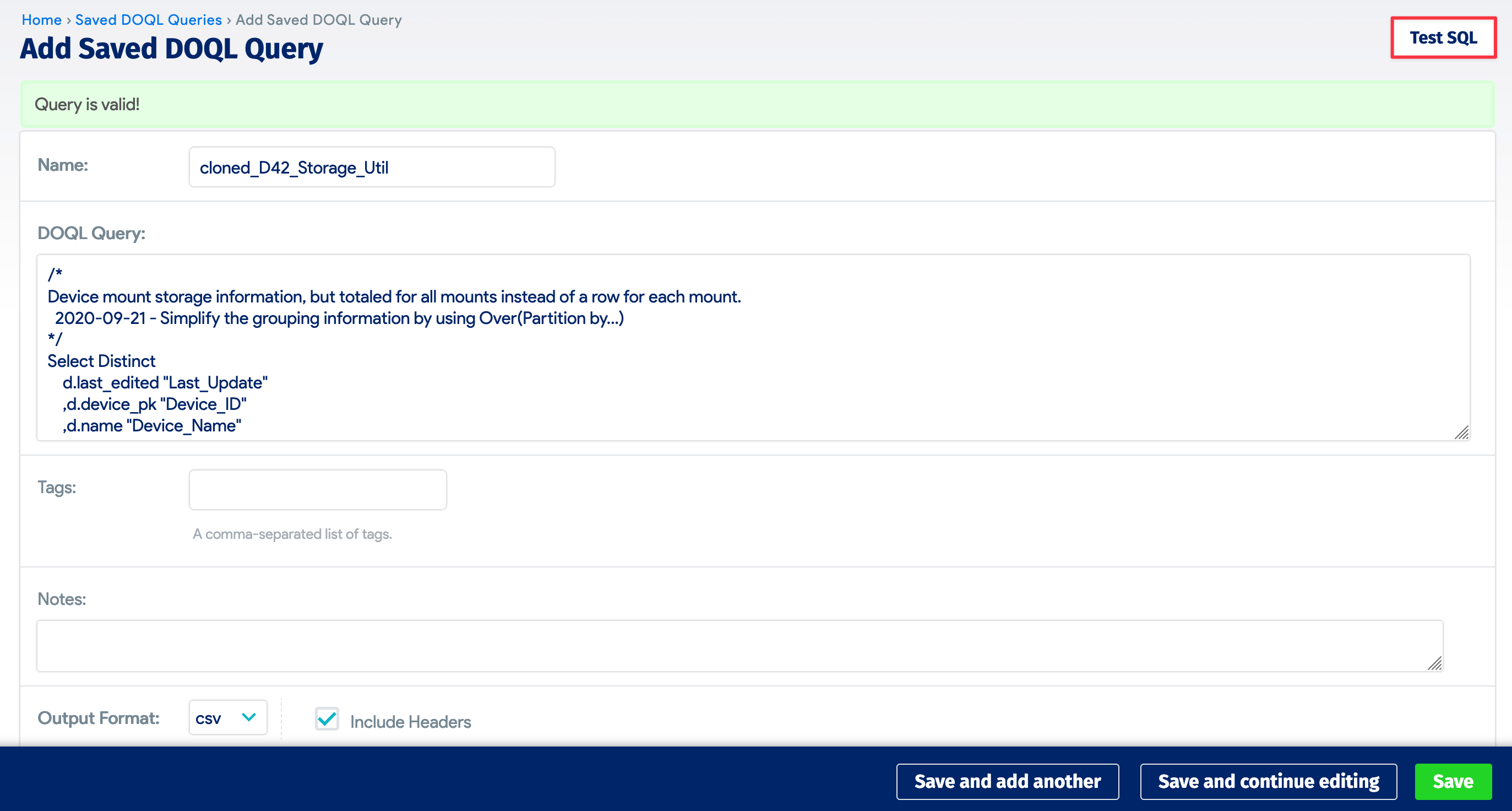 DOQL Query form