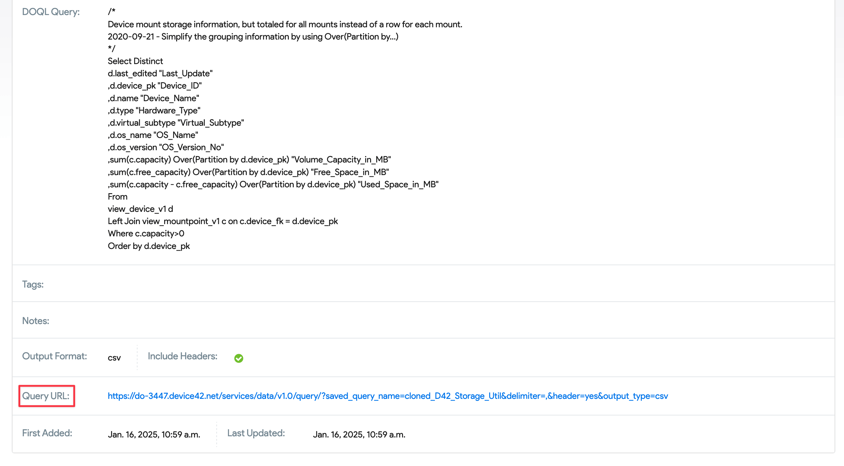 View saved DOQL Query