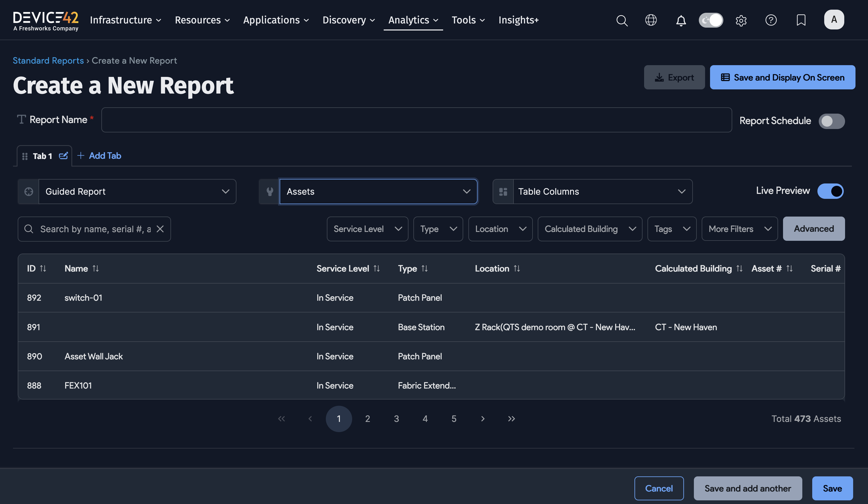 Creating a Standard Report