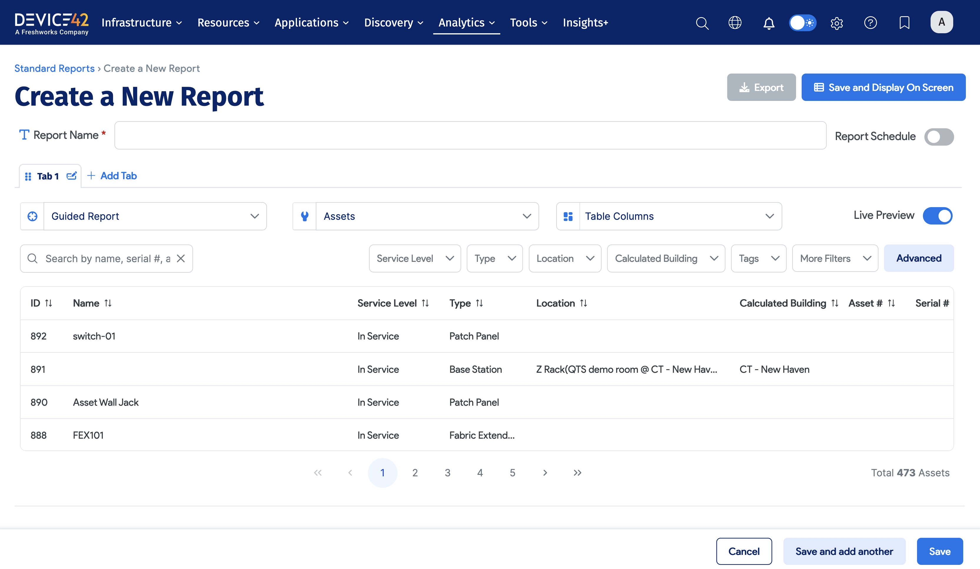 Creating a Standard Report