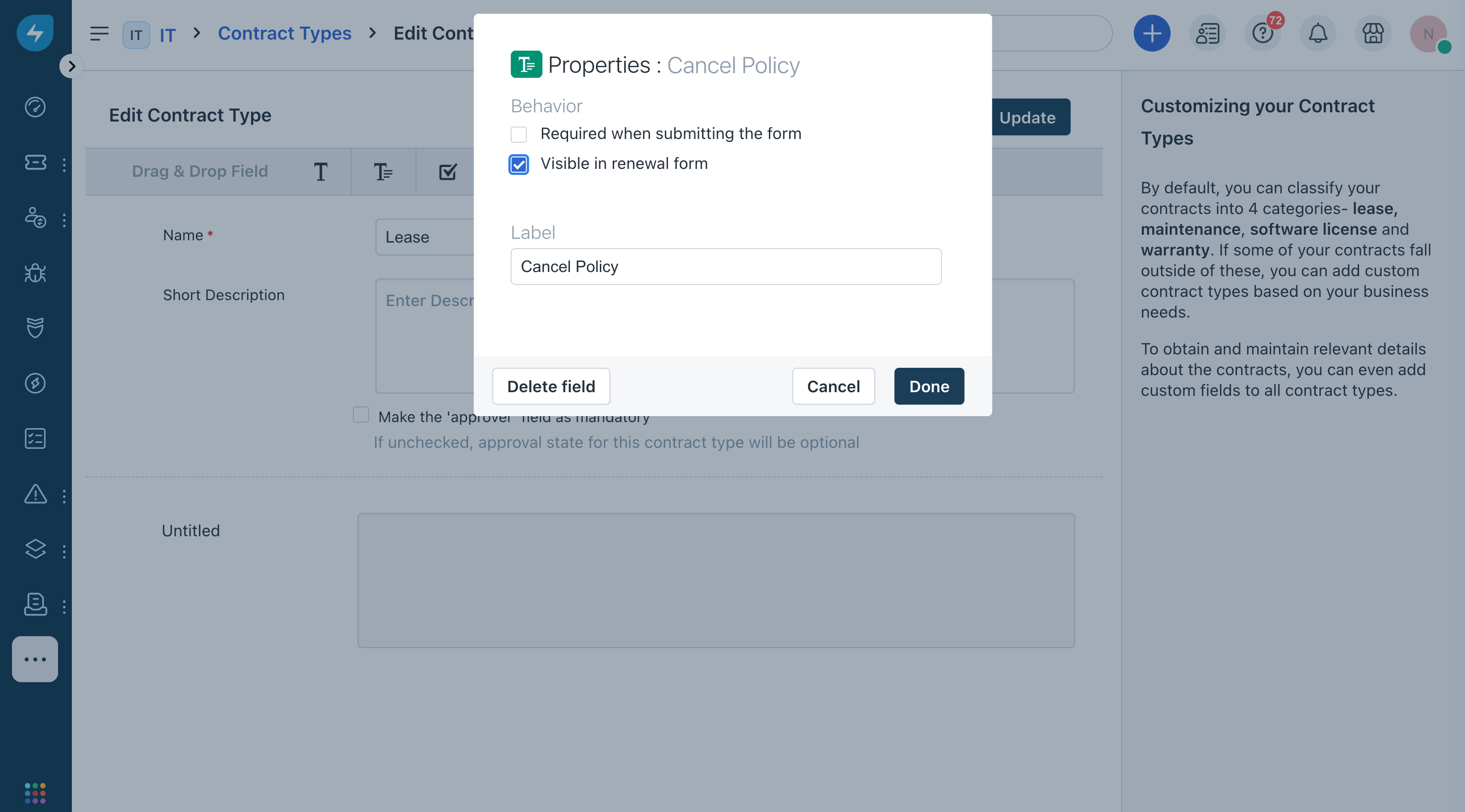 Configure custom field