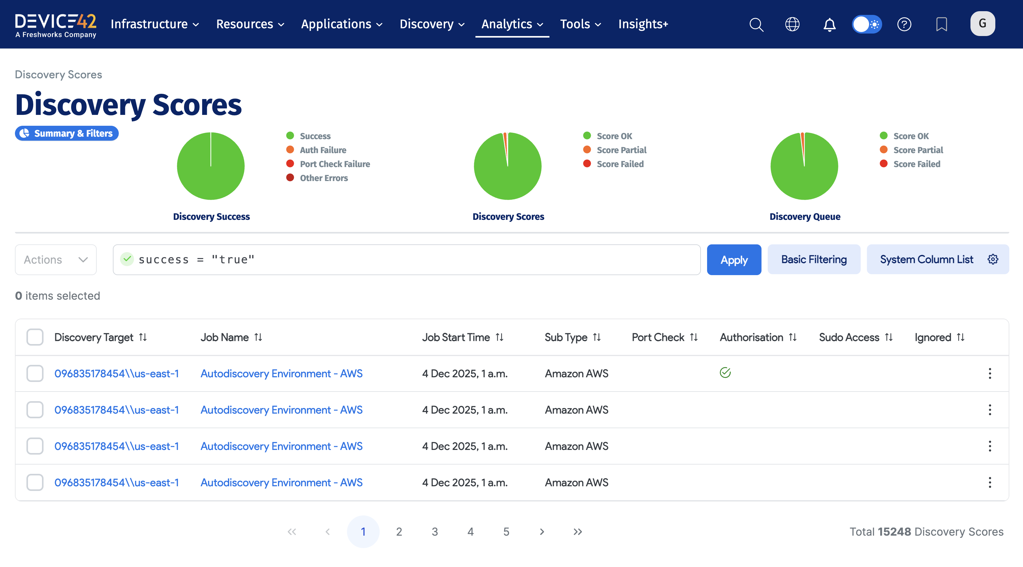 Discovery Scores Advanced Search