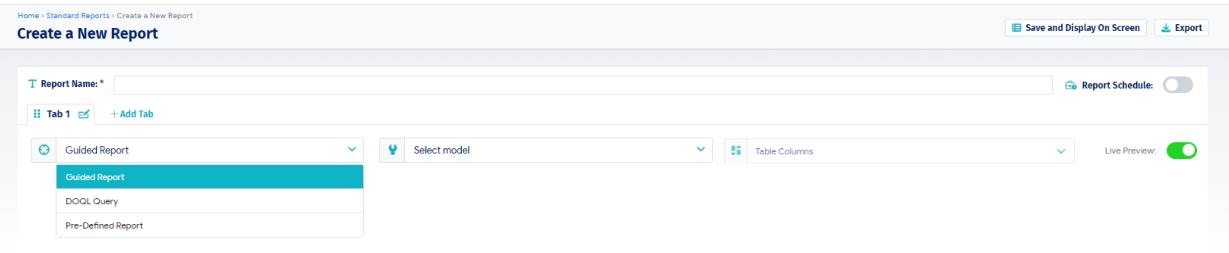 Guided Report option