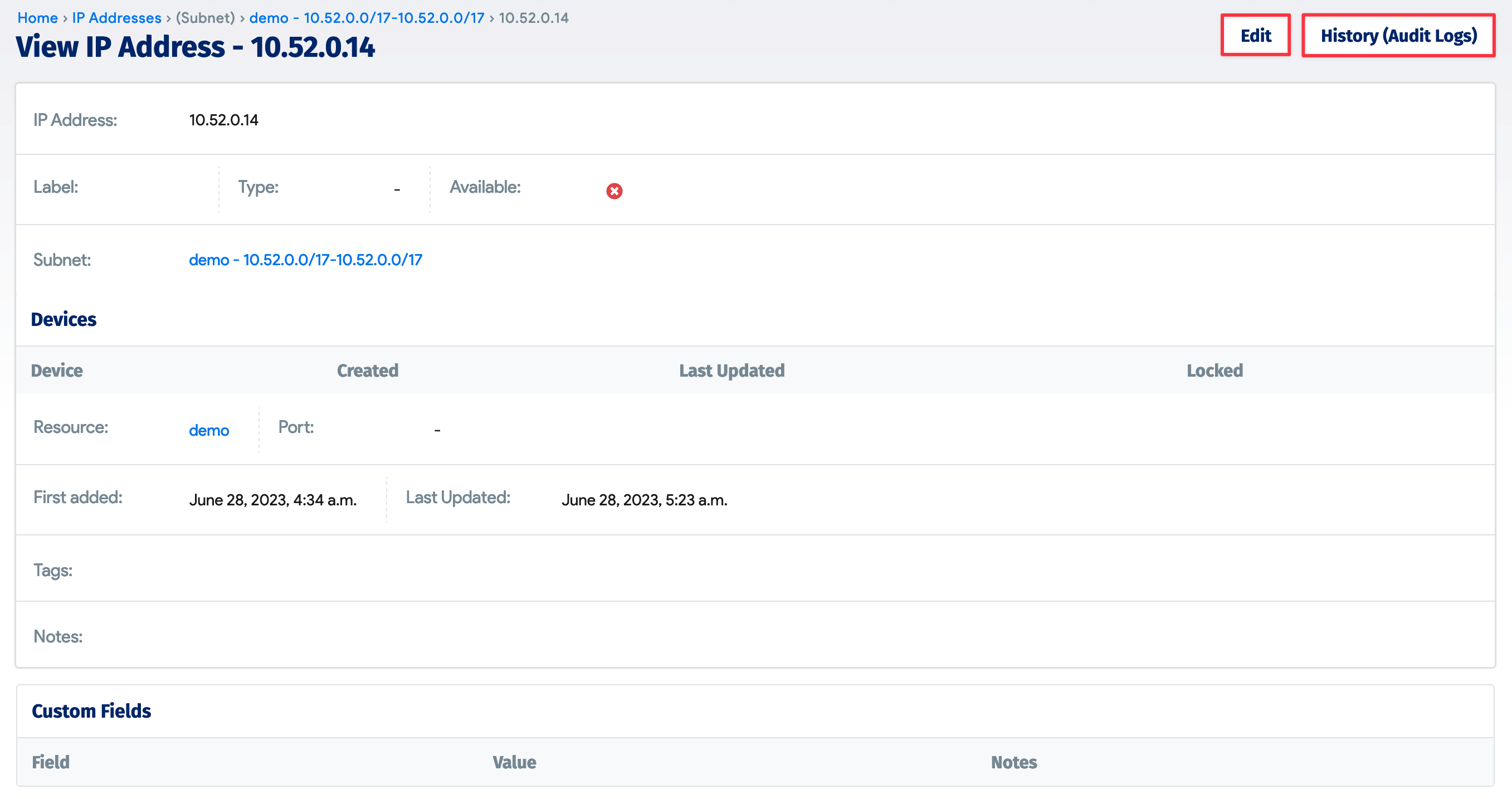 View IP address