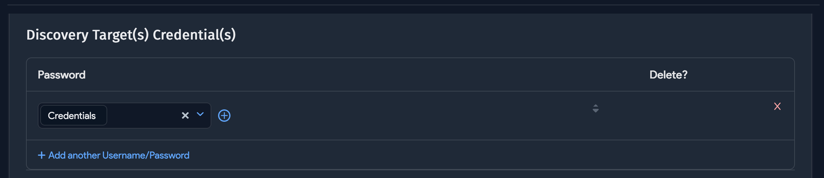 Add credentials