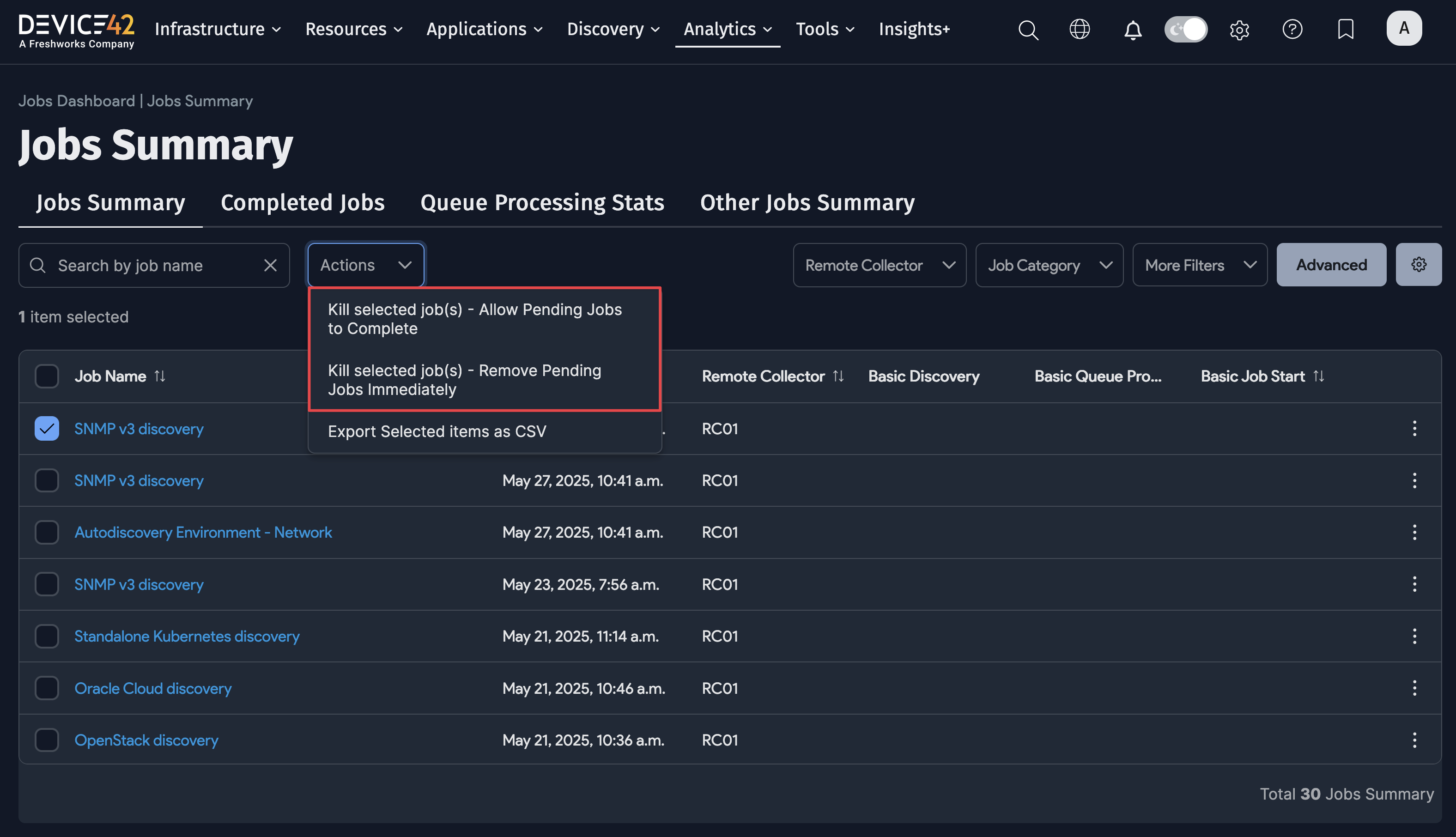 Jobs kill options